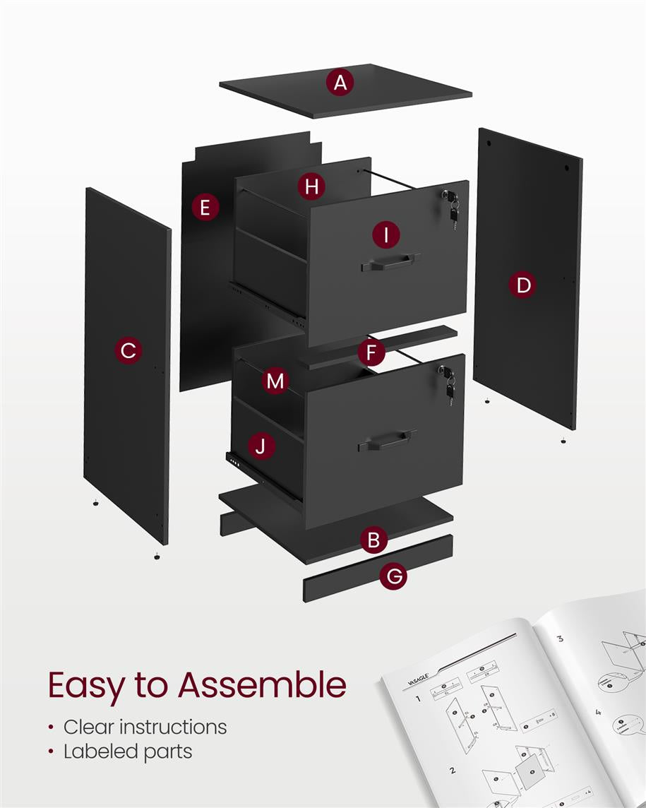 File Cabinet - 2 Drawers - Lockable - Printer Stand