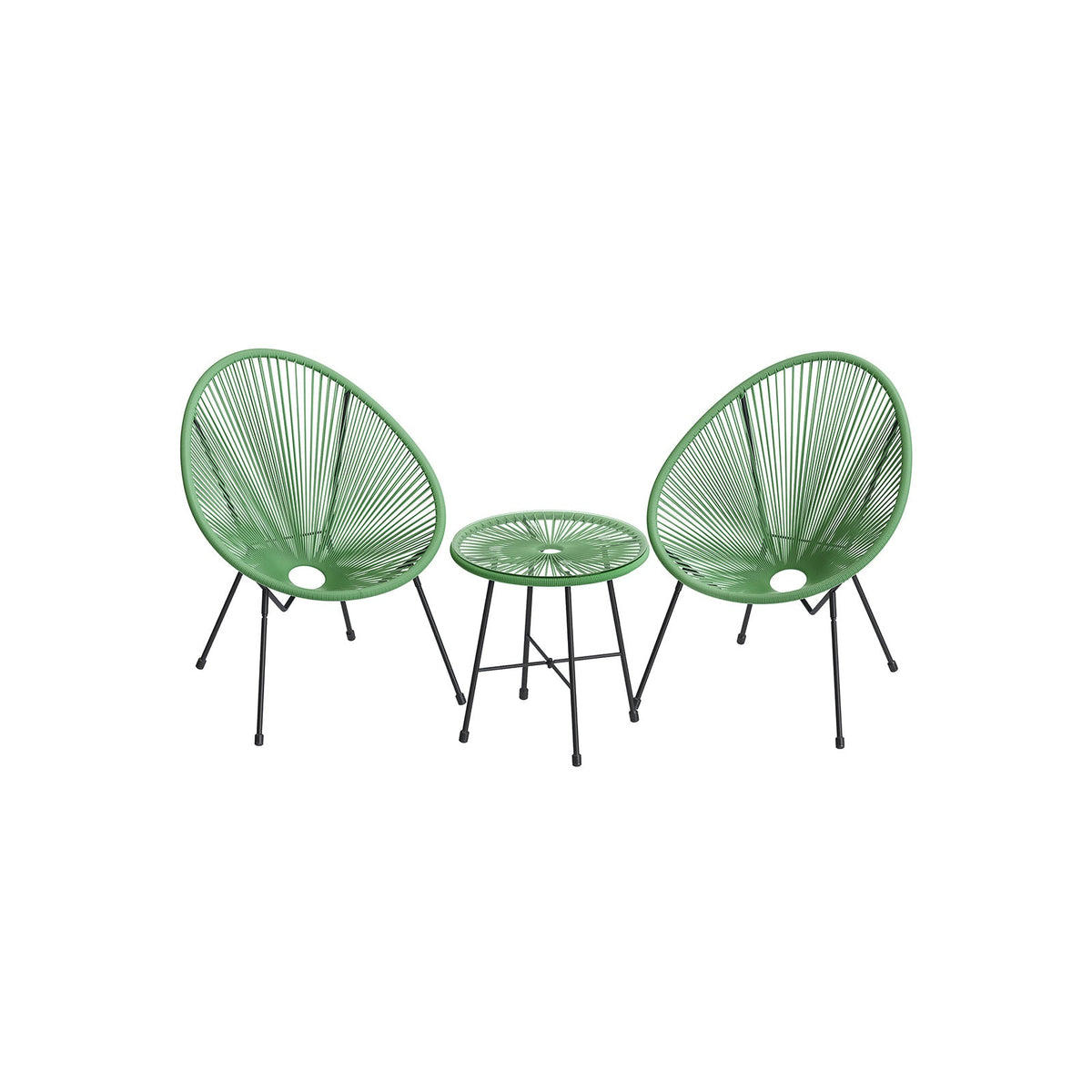 3-piece patio set with acapulco chairs and glass table - patio - garden furniture set