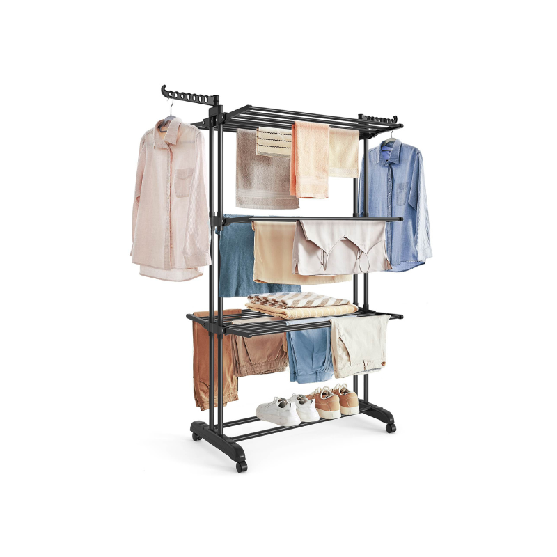 4-Tier Clothes Drying Rack Stand - Ink Black