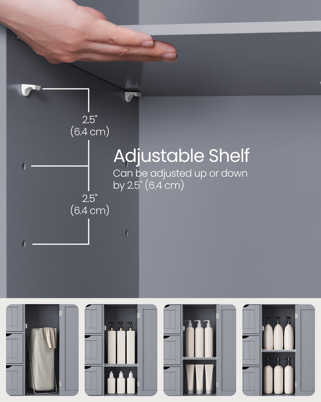 Bathroom Floor Storage Cabinet - Freestanding Bathroom Storage Unit with 3 Drawers