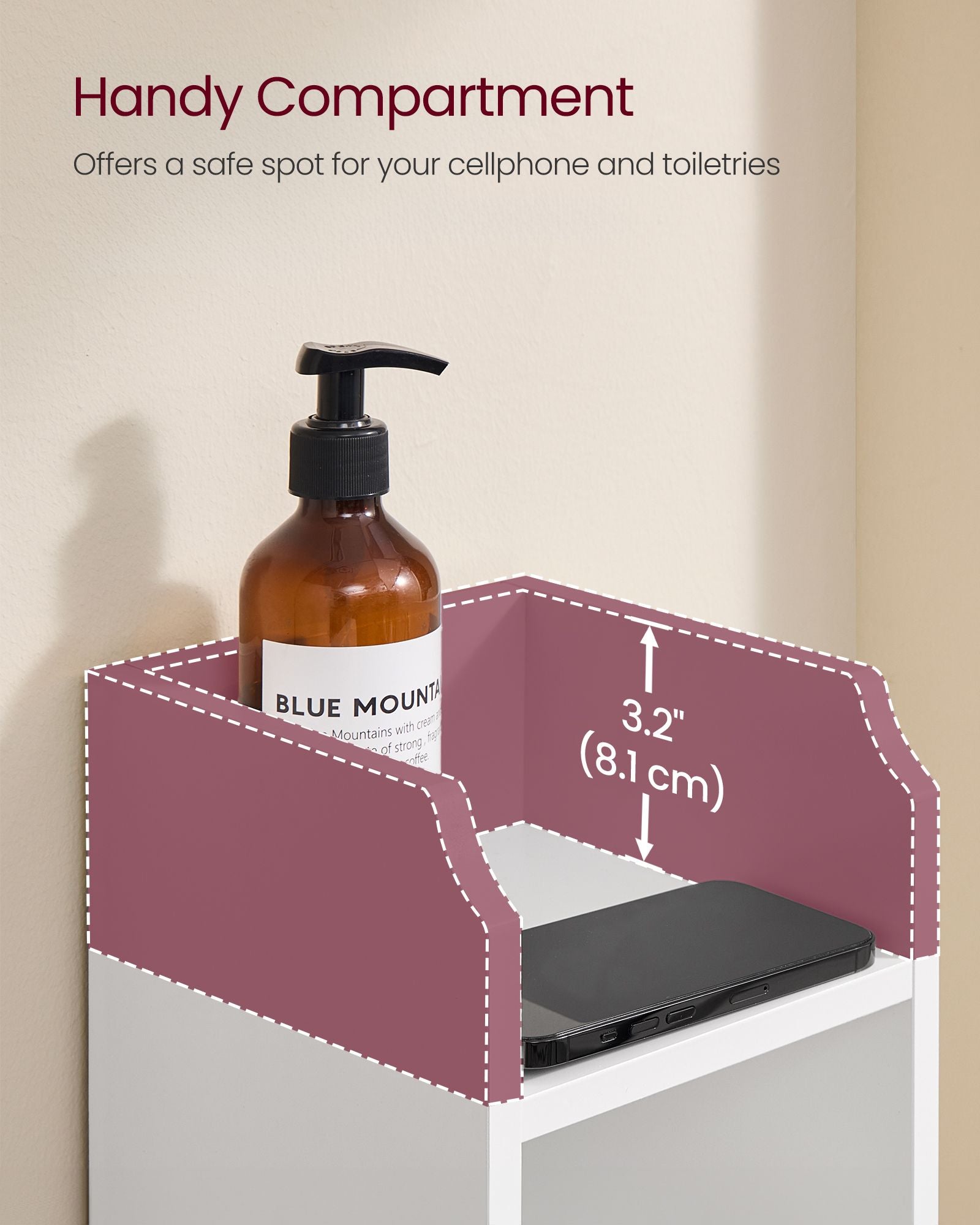 Small Bathroom Storage Corner Floor Cabinet with Door