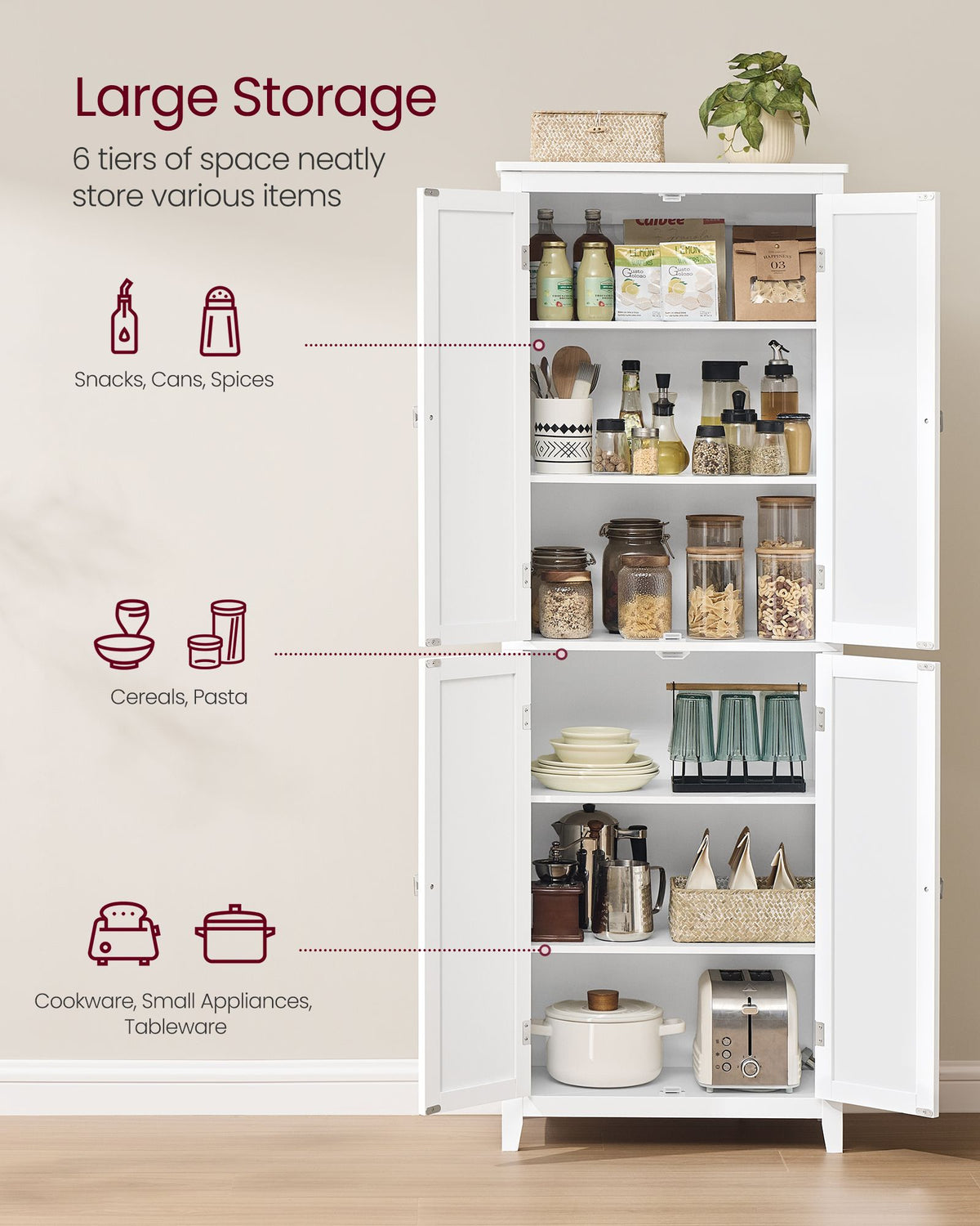 Bathroom Floor Storage Cabinet - 66 lb Shelf Capacity