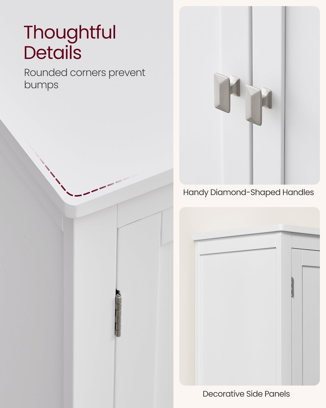 Bathroom Floor Storage Cabinet - 4 Doors