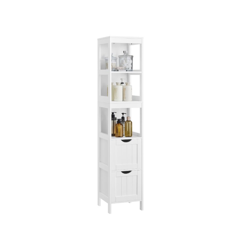 Bathroom Floor Cabinet with 2 Removable Drawers - White