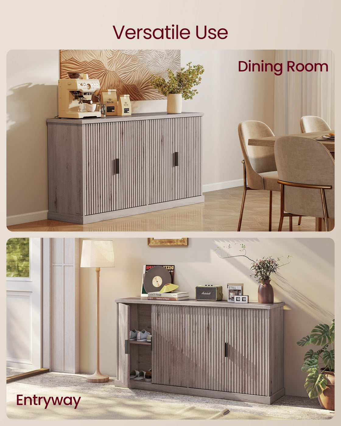 MAXE Collection - Buffet Cabinet - Console Cabinet - Washed Gray