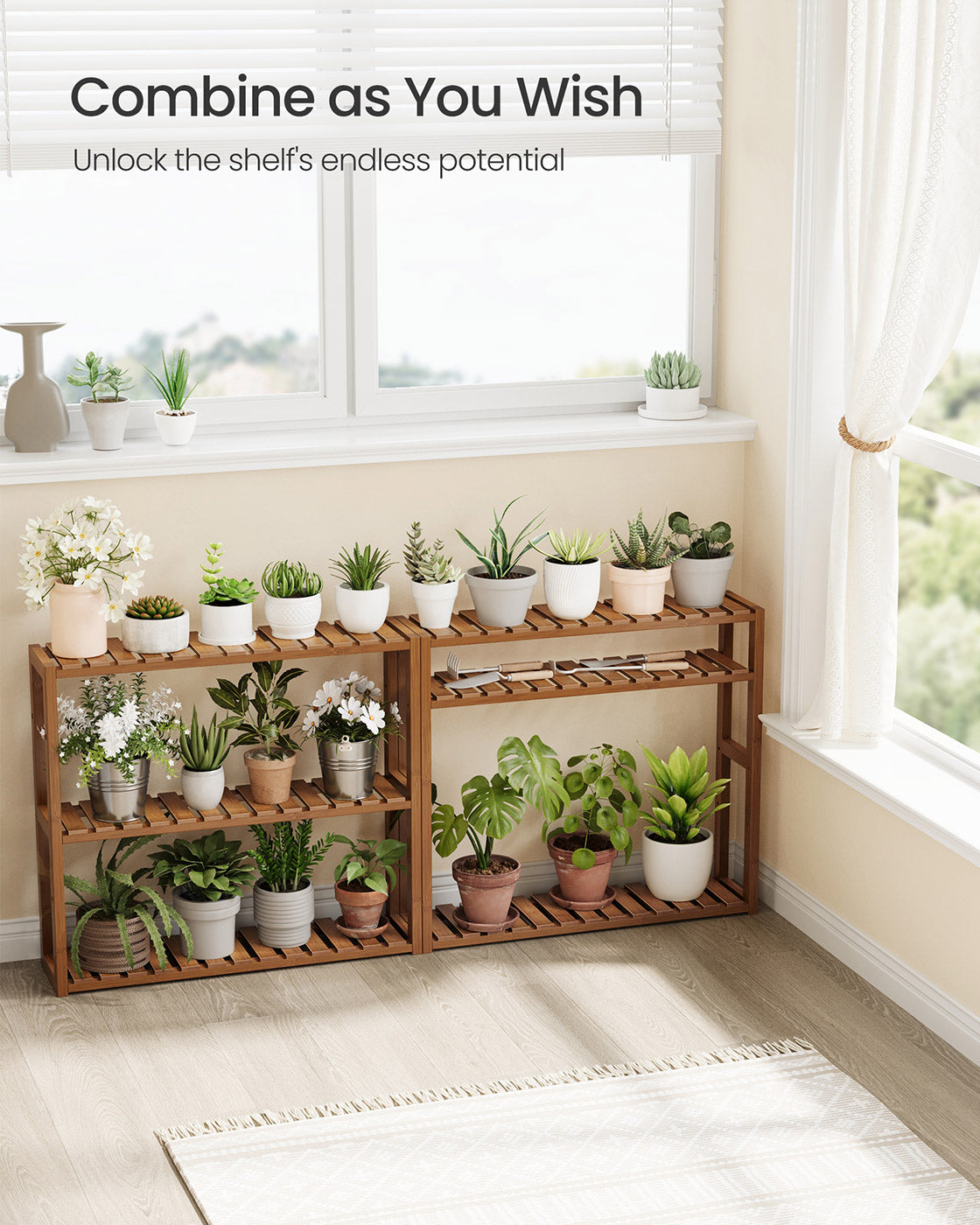 3-Tier Bamboo Bathroom Shelf - 24 Inch - Slim Storage Rack
