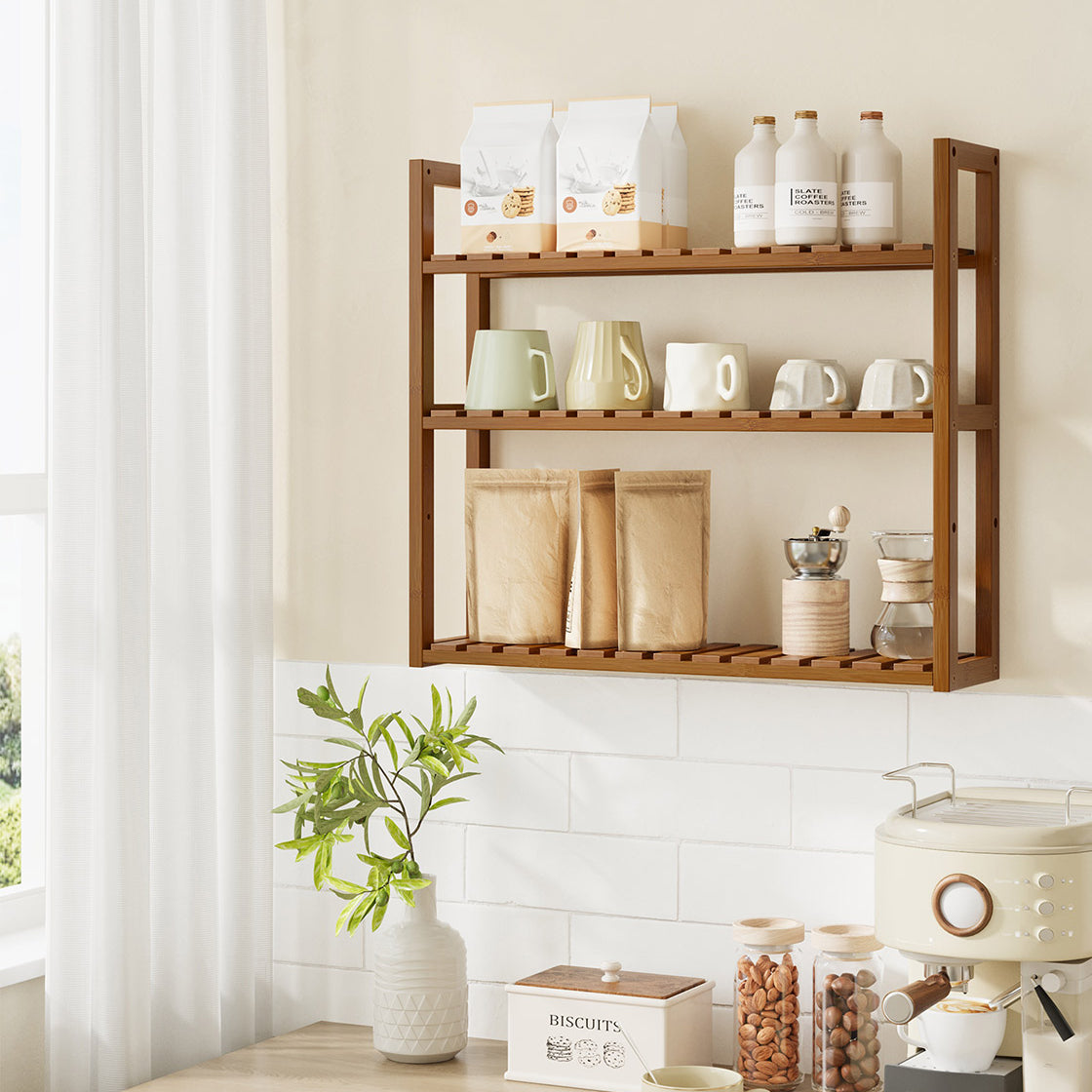 3-Tier Bamboo Bathroom Shelf - 24 Inch - Slim Storage Rack