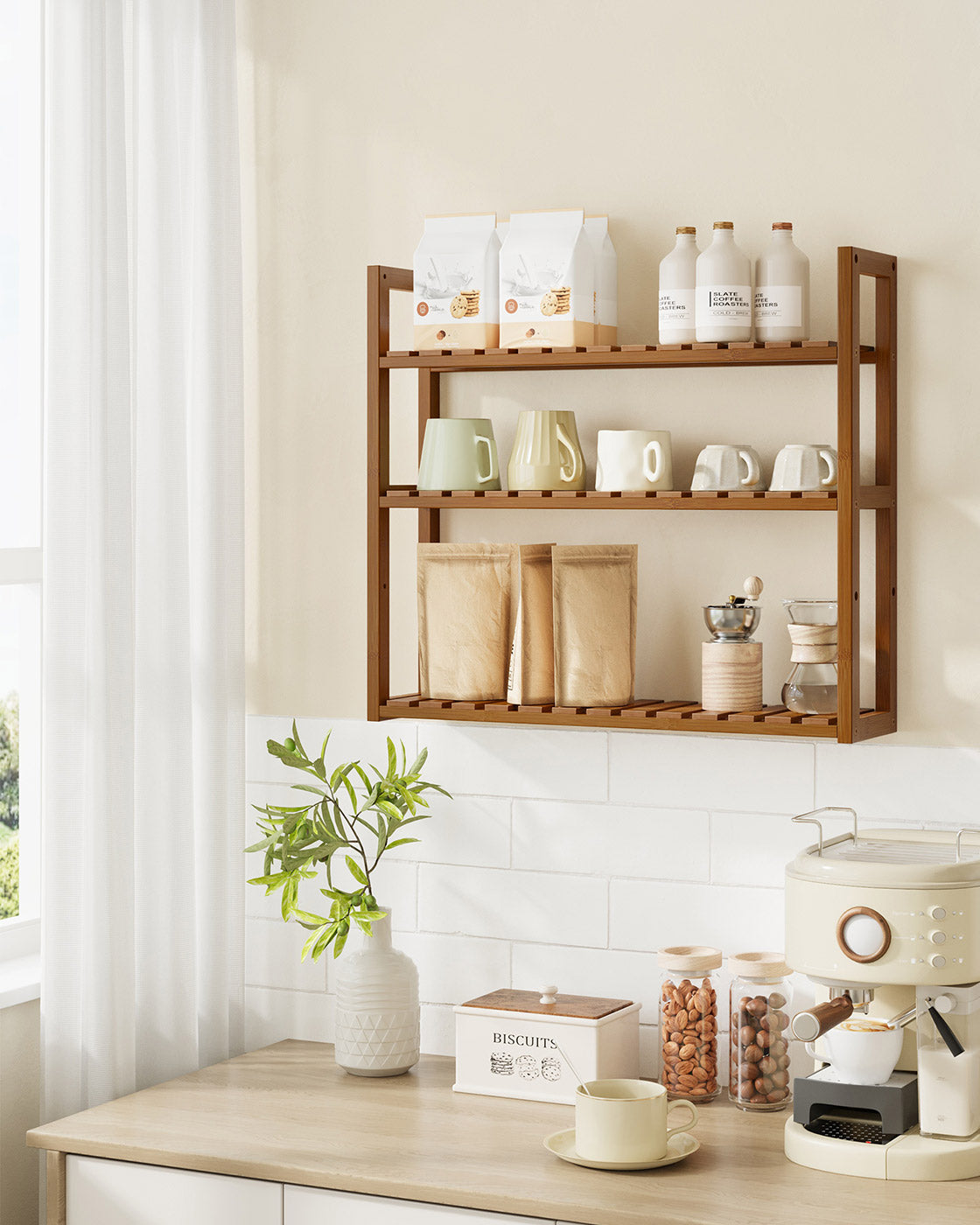 3-Tier Bamboo Bathroom Shelf - 24 Inch - Slim Storage Rack