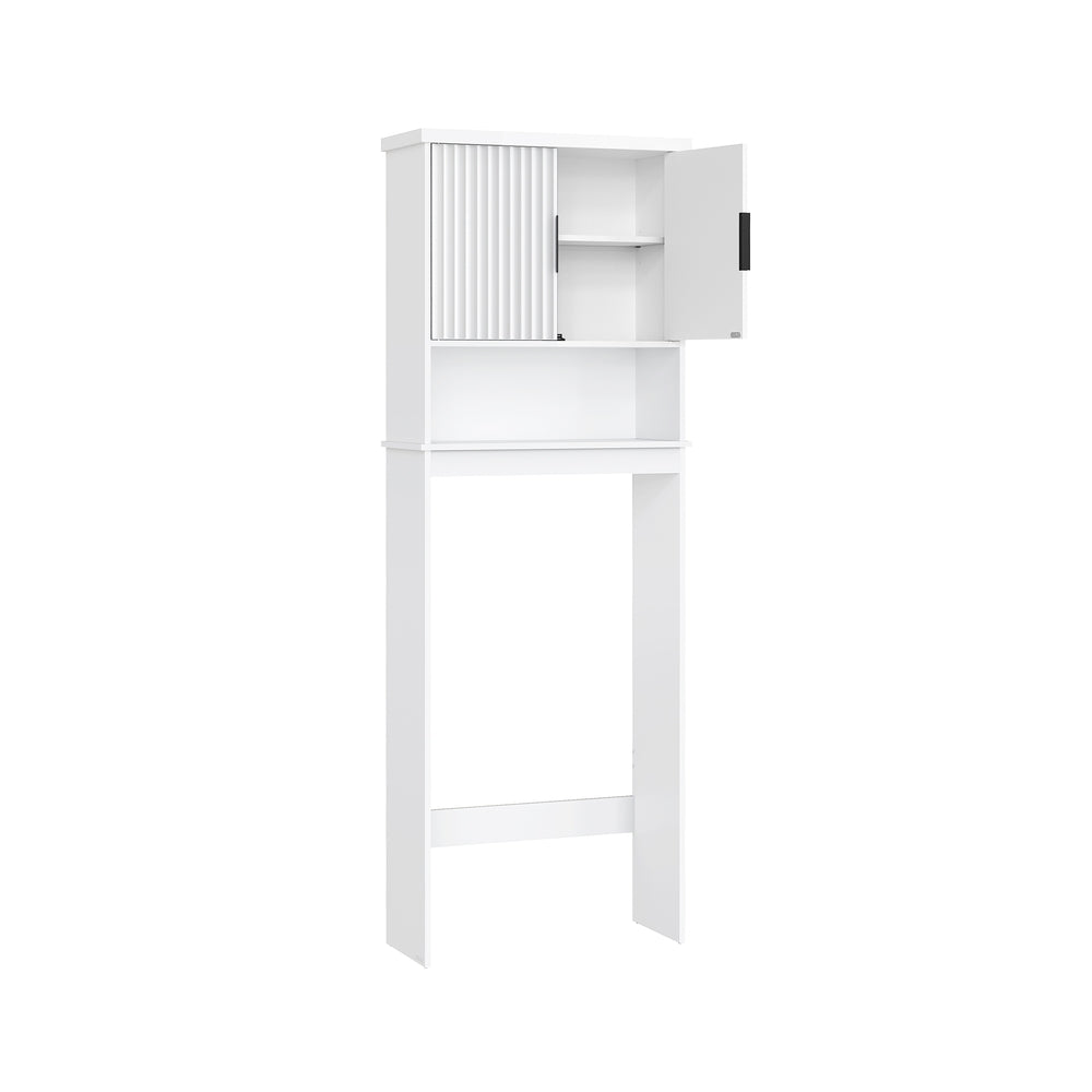 MAXE Collection - Over the Toilet Storage Cabinet - 23.6-Inch Wide Mid Century Modern - Cloud White - Cloud White