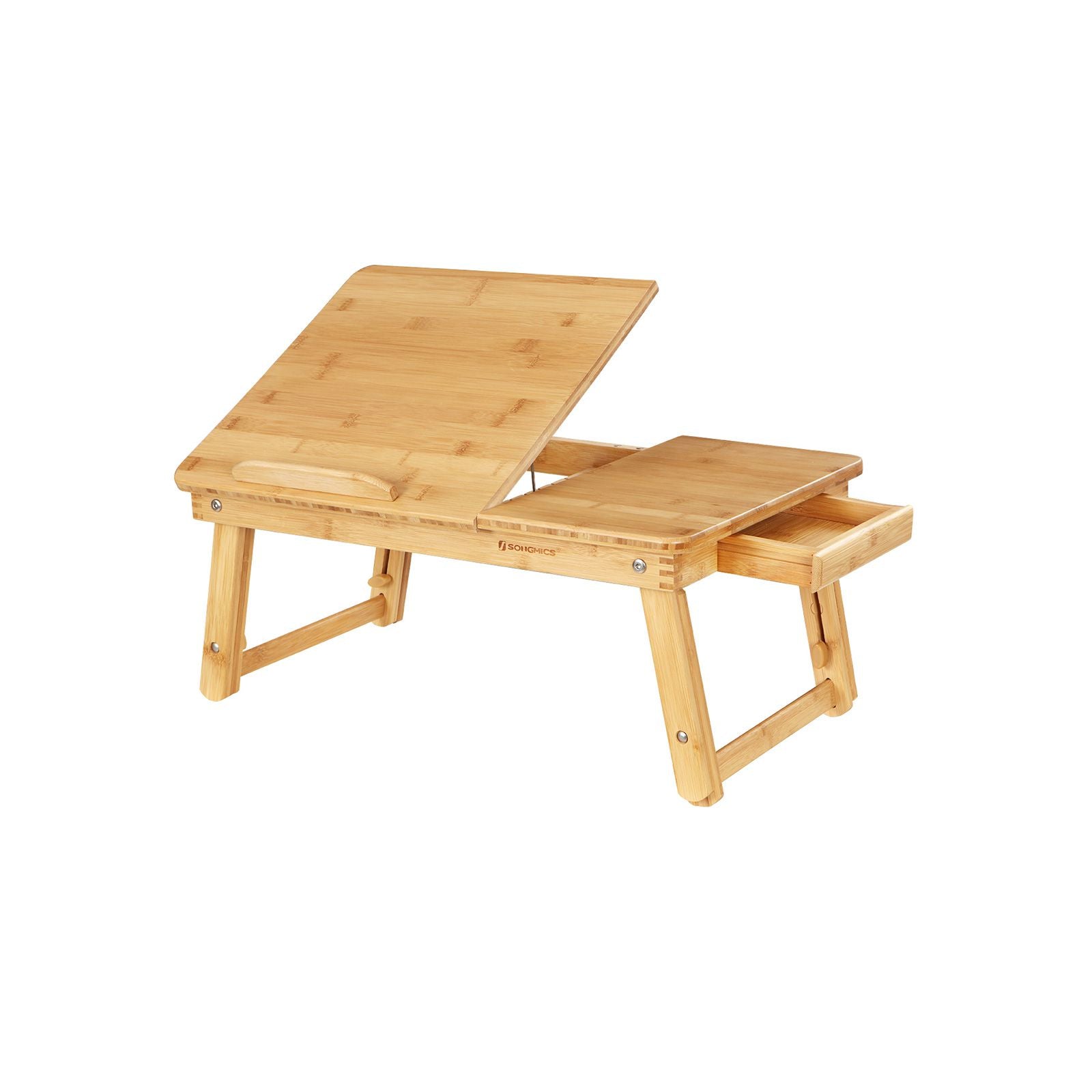 Bamboo Bed Desk with Tilting Top - Natural
