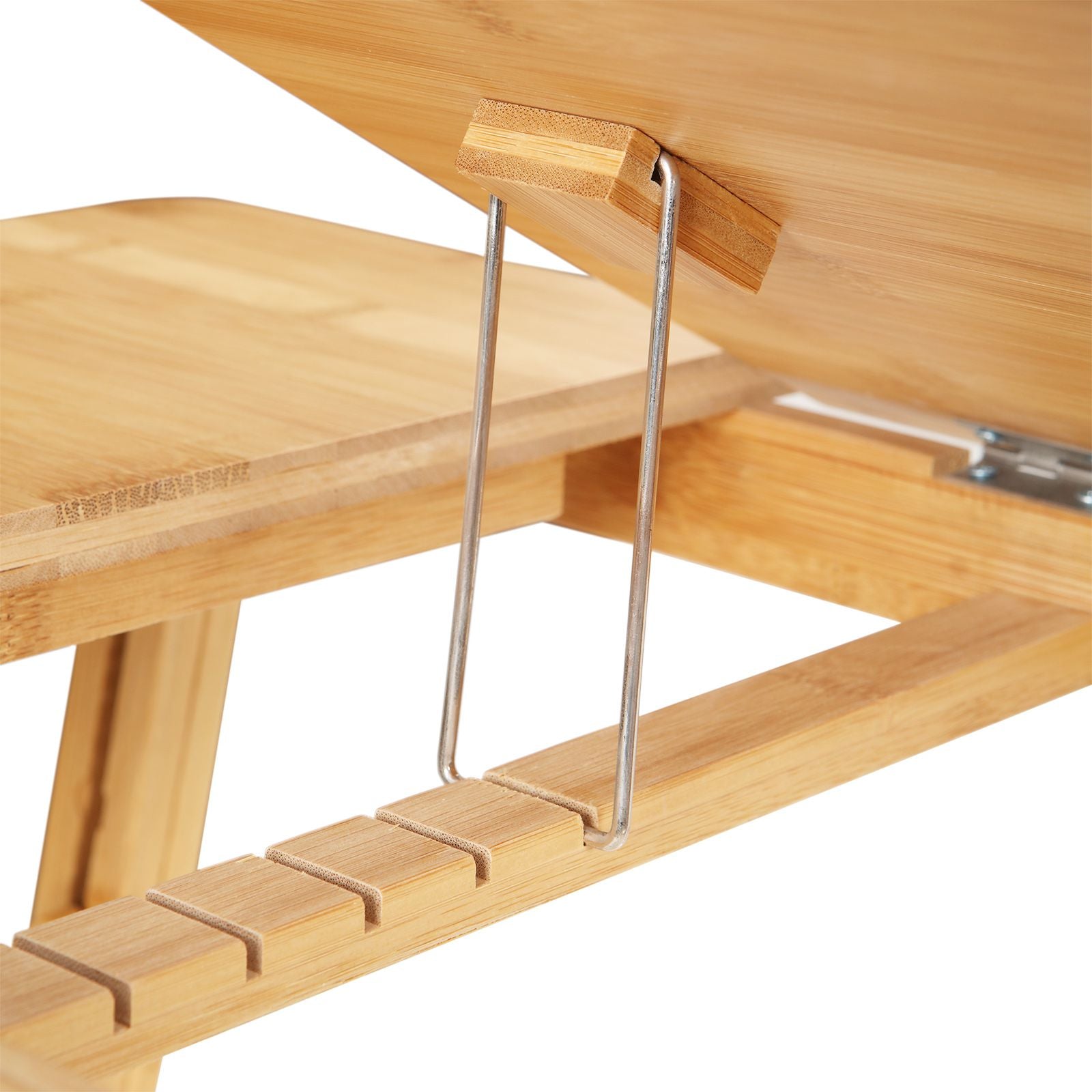 Bamboo Bed Desk with Tilting Top - Natural