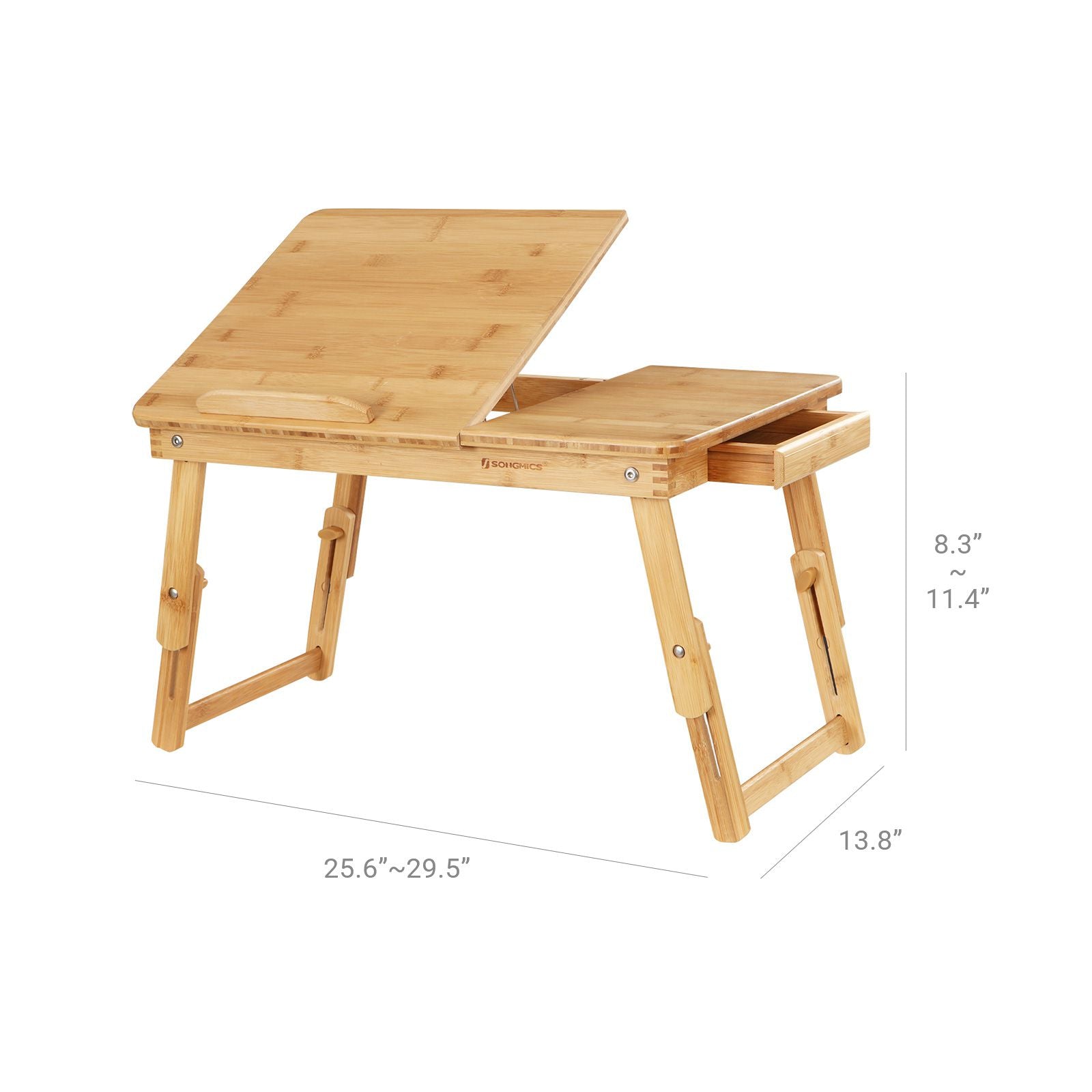Bamboo Bed Desk with Tilting Top - Natural