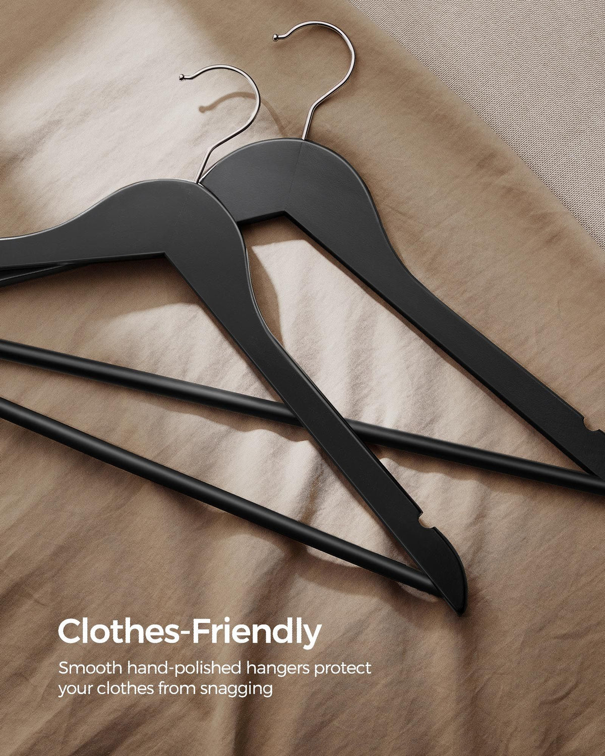 Wood Coat Hangers - Shoulder Notches - 20-Pack