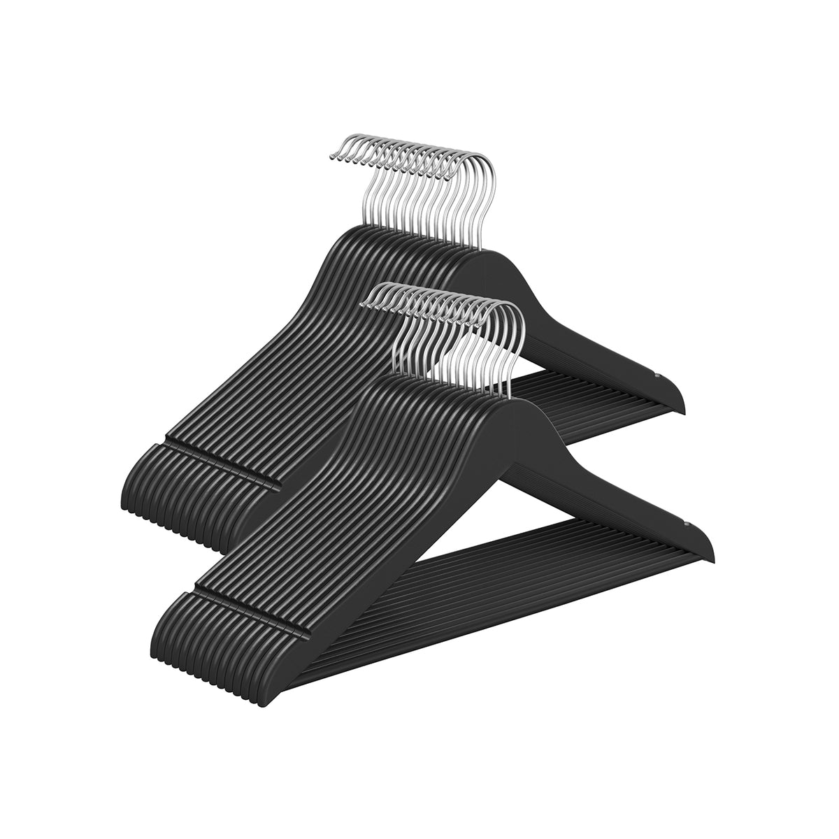 Wooden Hangers with 360° Swivel Hooks - Pack of 30 - Ink Black