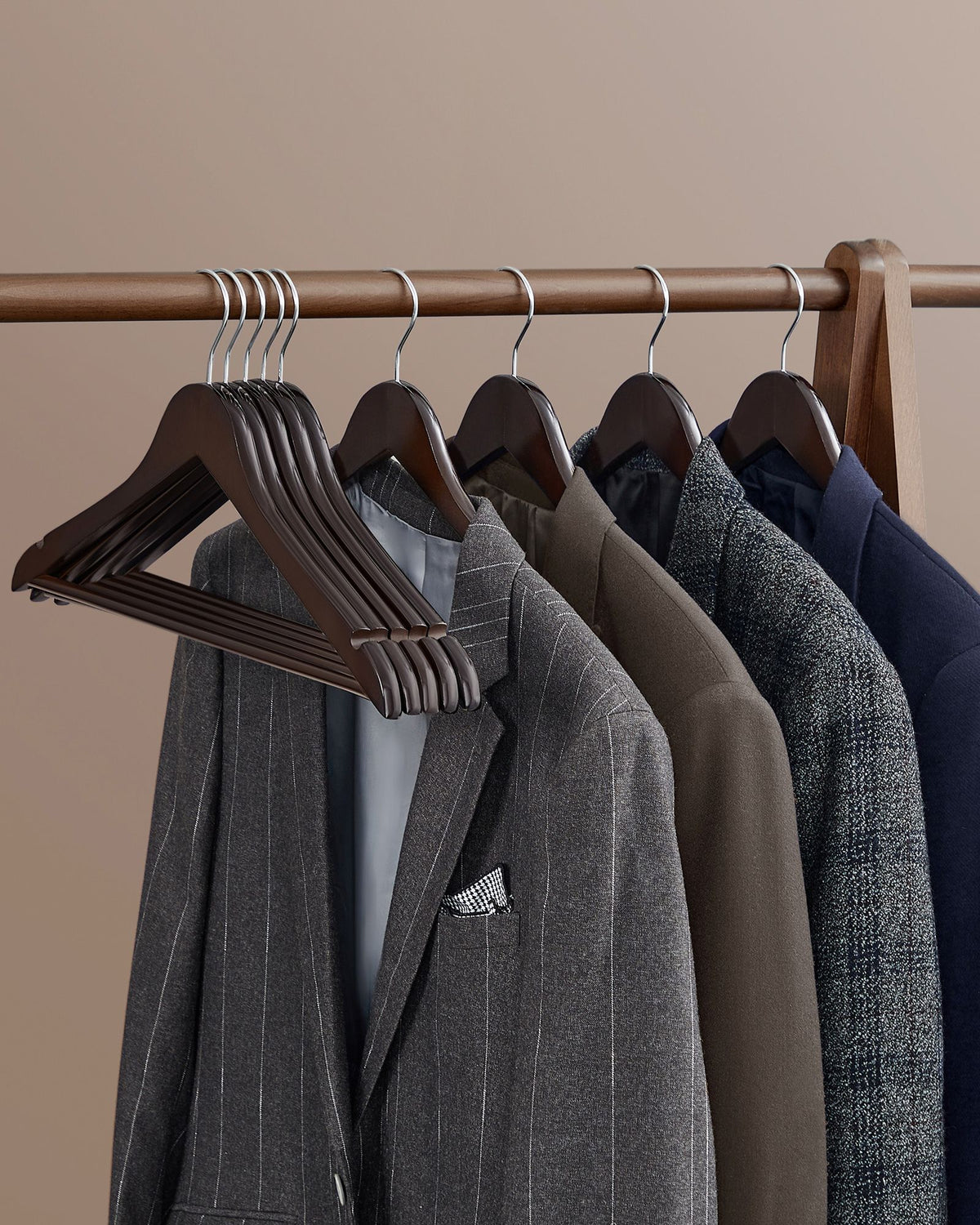Wood Coat Hangers - Shoulder Notches - 20-Pack