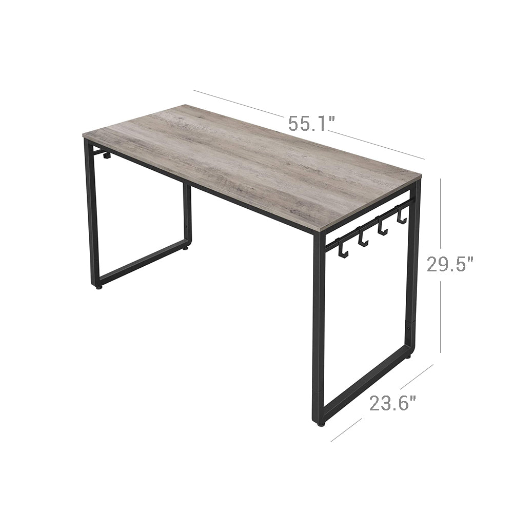 Computer Desk - Office Desk with 8 Hooks - for Study - Home Office