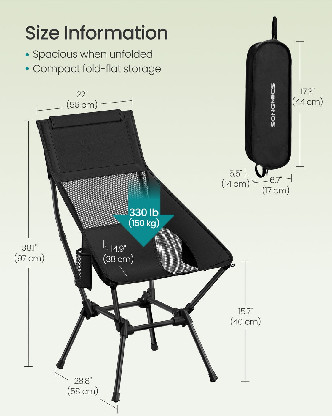 Lightweight Folding Camping Chair with Steel Frame