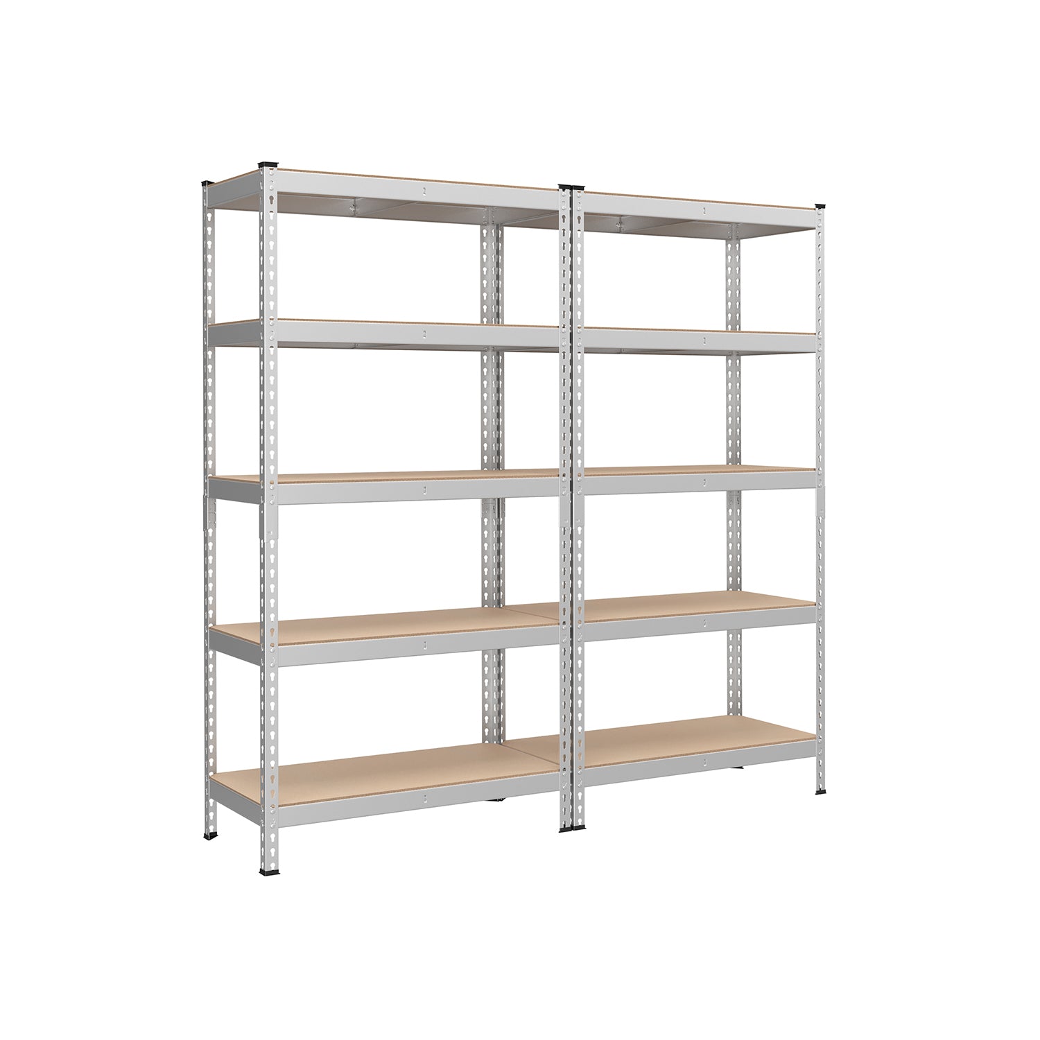 5-Tier Storage Shelves Set of 2 - Silver 45 cm