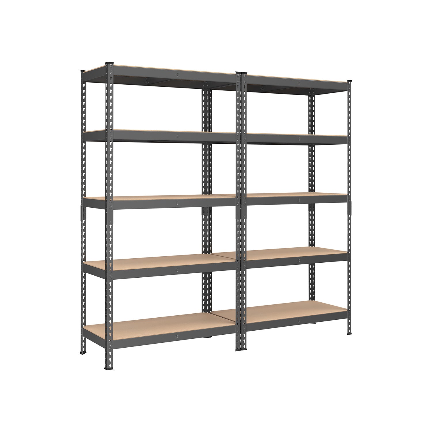 5-Tier Storage Shelves Set of 2 - Gray 45 cm