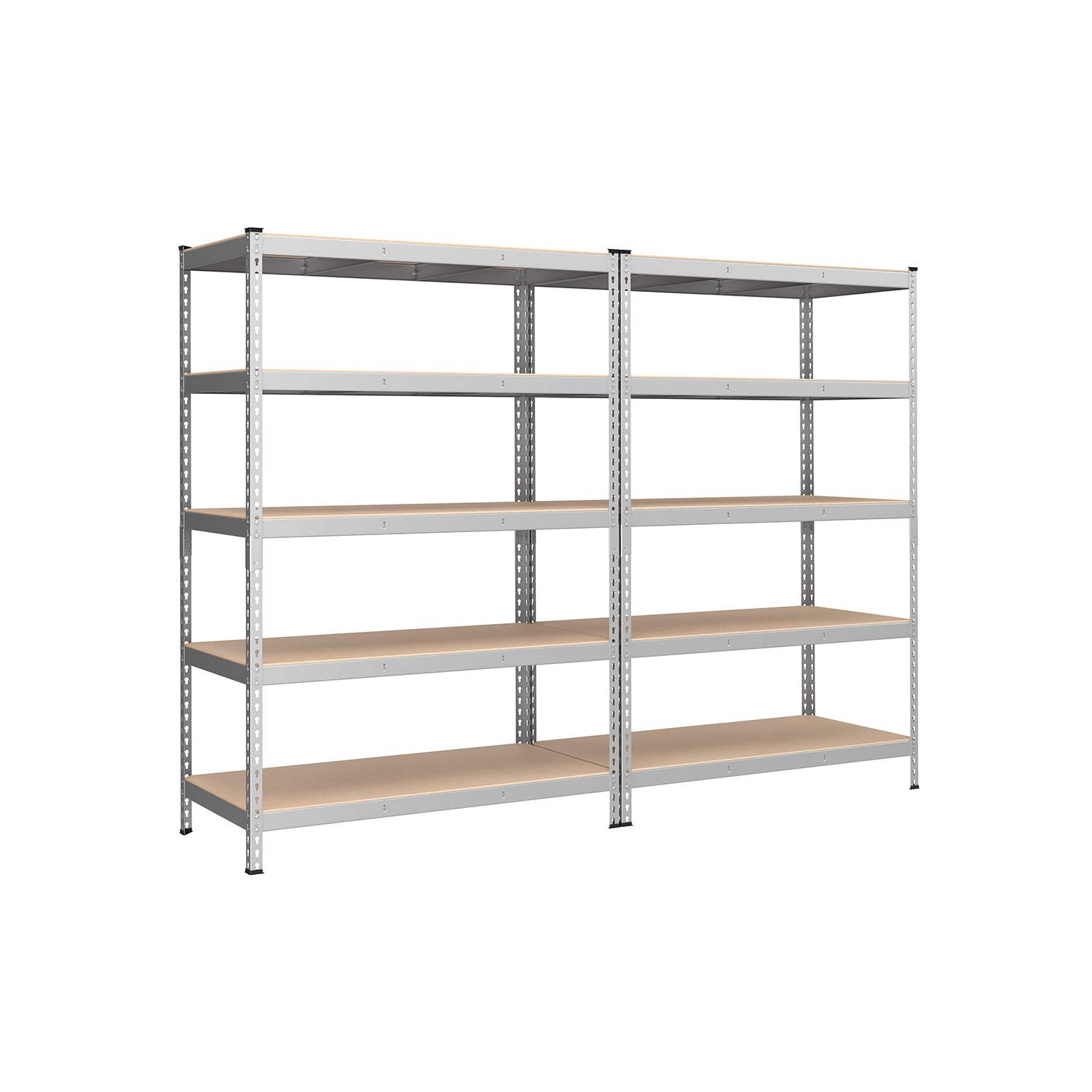 5-Tier Storage Shelves Set of 2 - Silver 60 cm