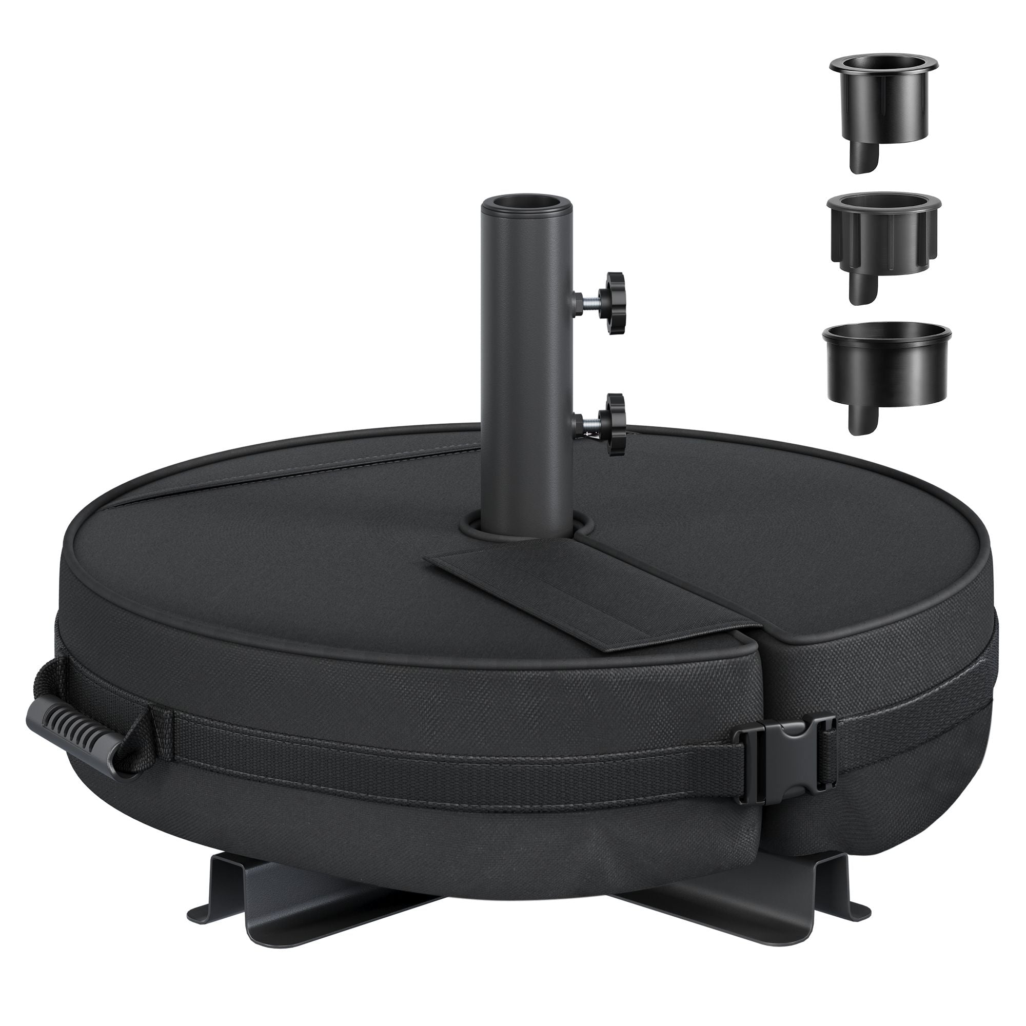 Umbrella Base - Round Patio Umbrella Stand - Sand Fillable Bag 66 Lb - for 5-10 Ft Umbrellas - Heavy-Duty - for Poles of Different Diameters - Oudoor Beach Lawn - Black UGUB0041B01