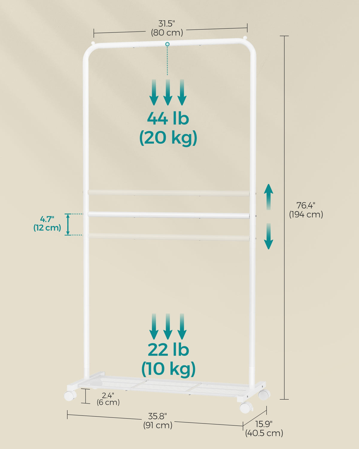 Double-Rod Garment Rack