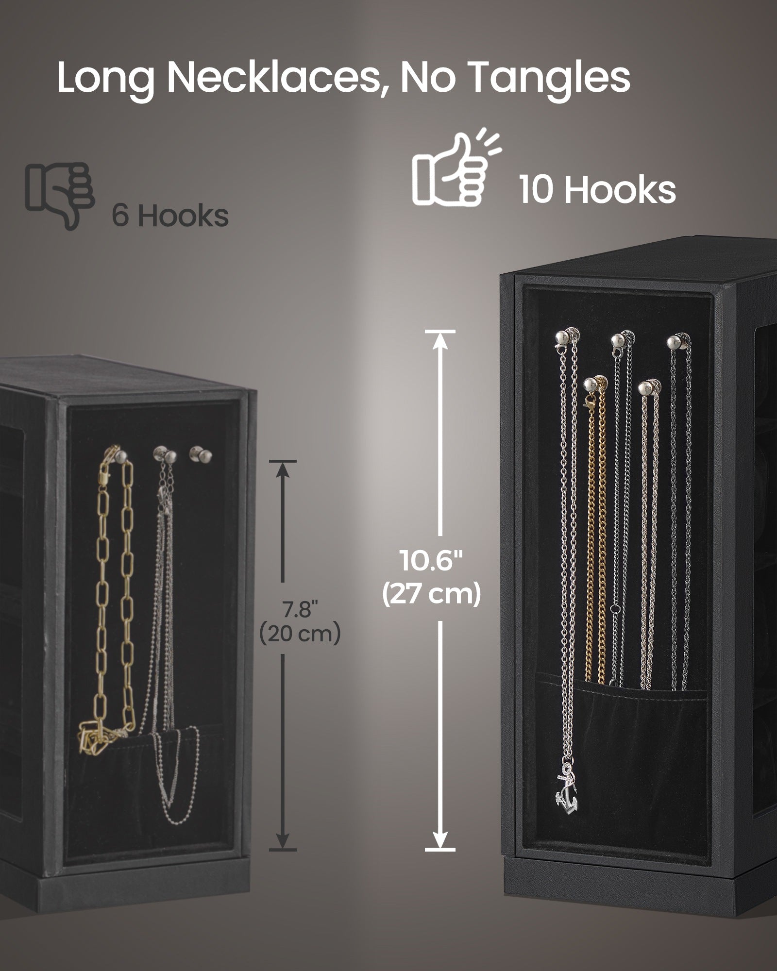 Watch Box 12 Slots with Glass Windows - 360° Rotating Vertical Watch Display Case