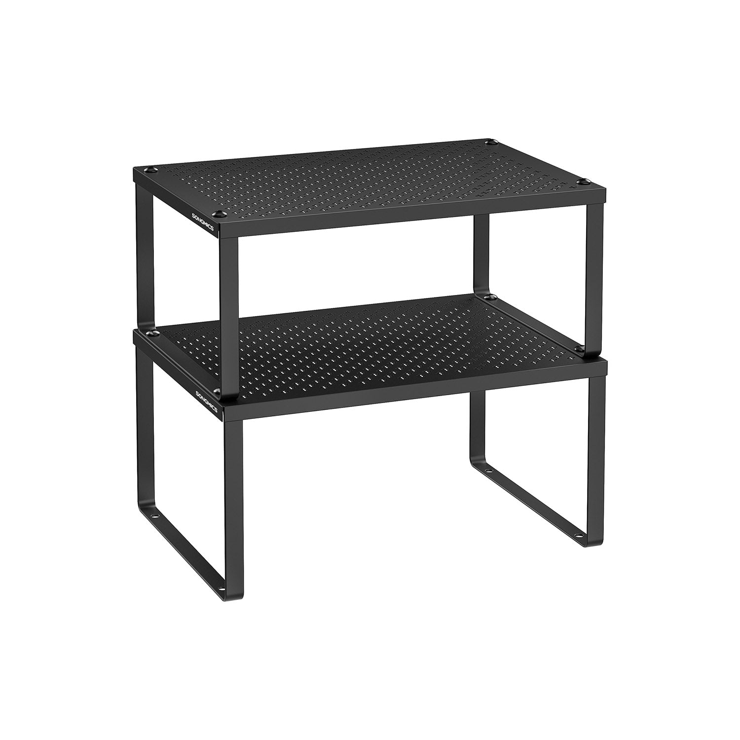 Set of 2 Stackable and Expandable Spice Racks - Black Dotted