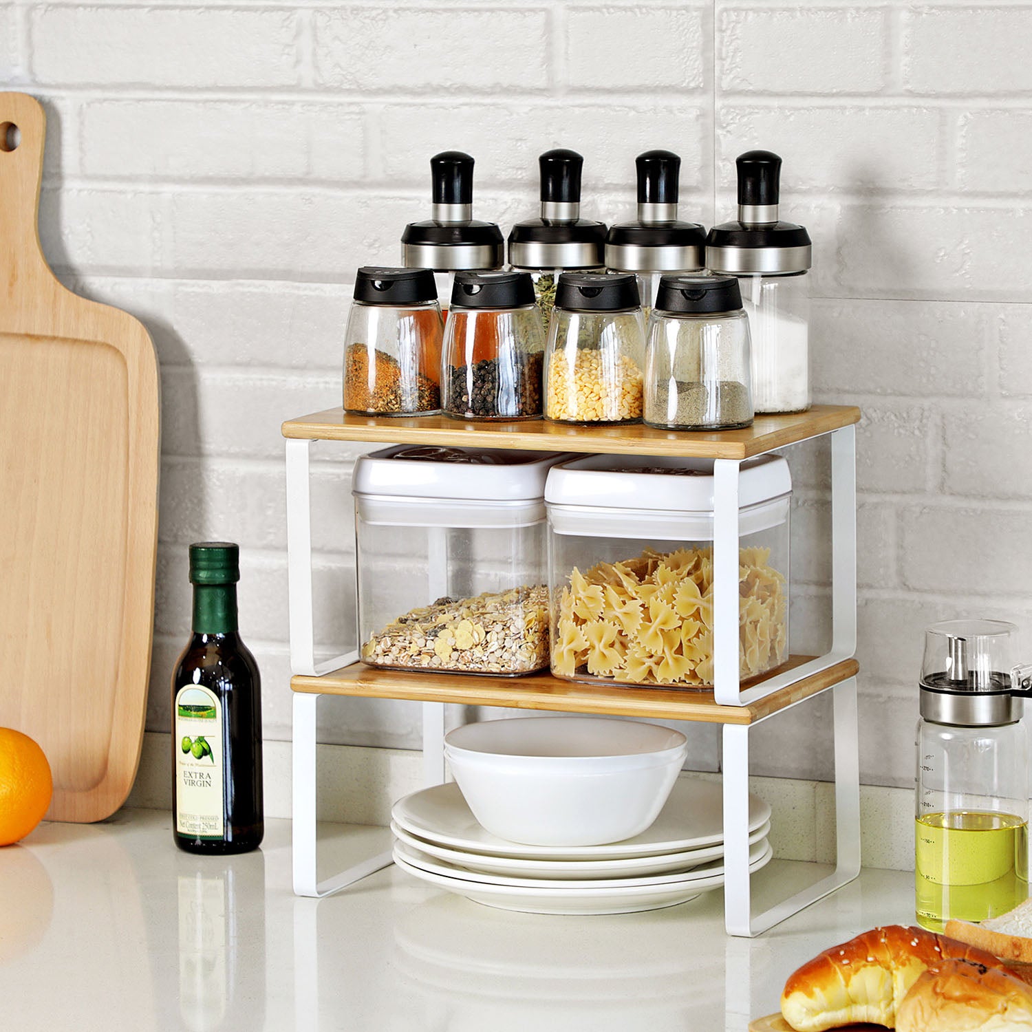 Set of 4 Kitchen Counter Shelves - Black