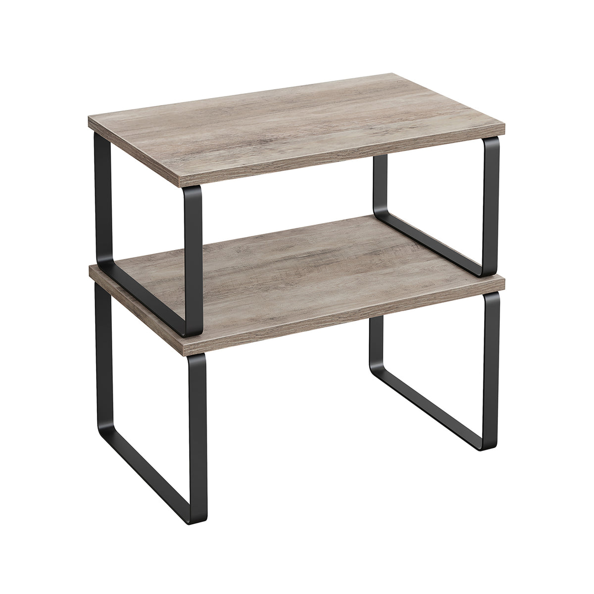 Set of 2 Kitchen Counter Shelves - Ink Black, Heather Greige