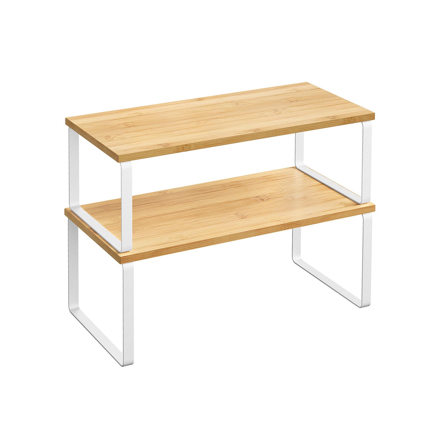 Set of 2 Kitchen Counter Shelves - Cloud White, Natural Beige