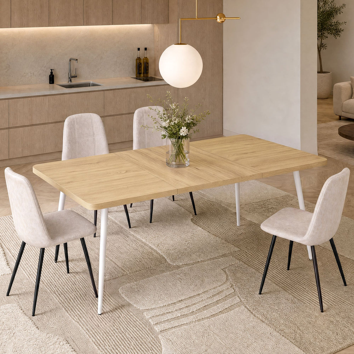 Dining Table - 70.9 inch - Steel Frame - Seats 6-8