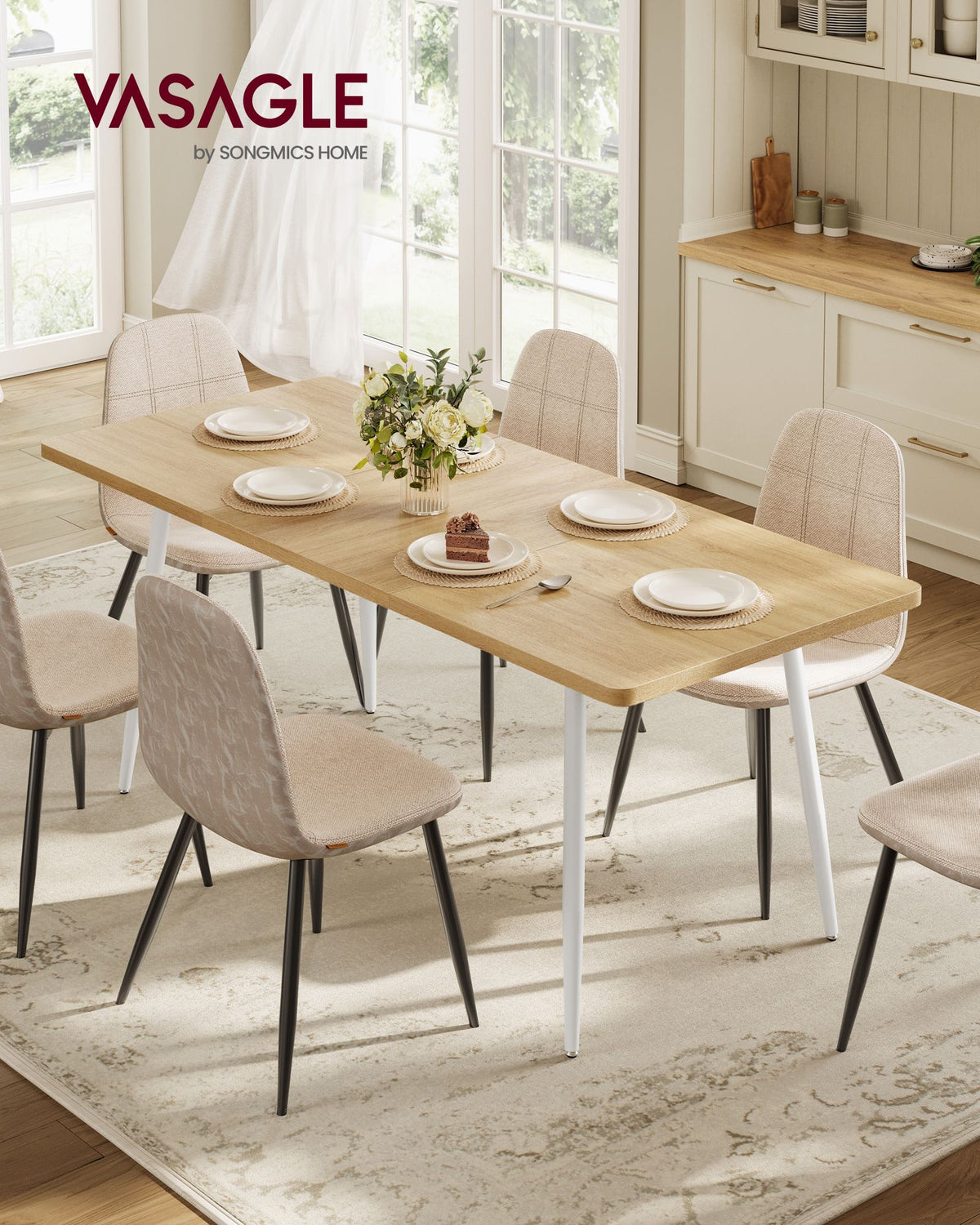 Dining Table - 70.9 inch - Steel Frame - Seats 6-8