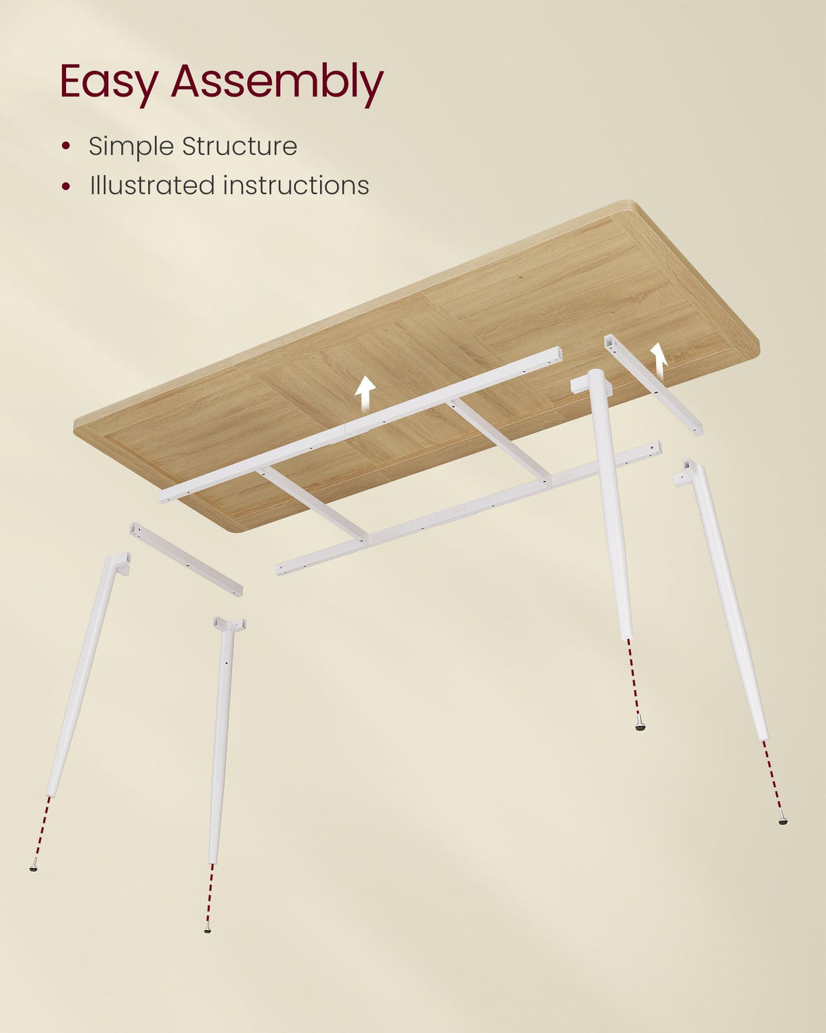 Dining Table - 70.9 inch - Steel Frame - Seats 6-8