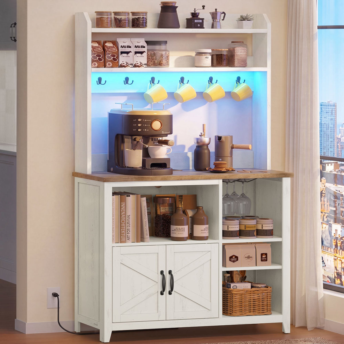 Baker's Rack - LED Lights - Power Outlet