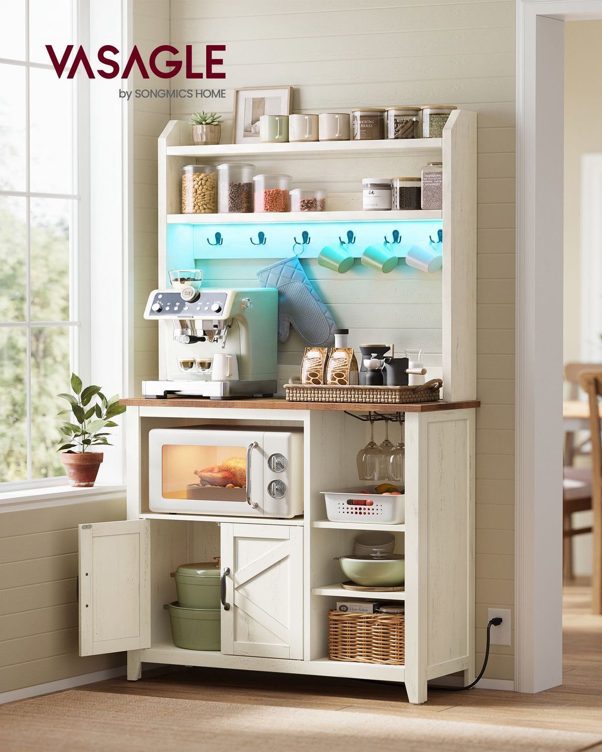 Baker's Rack - LED Lights - Power Outlet