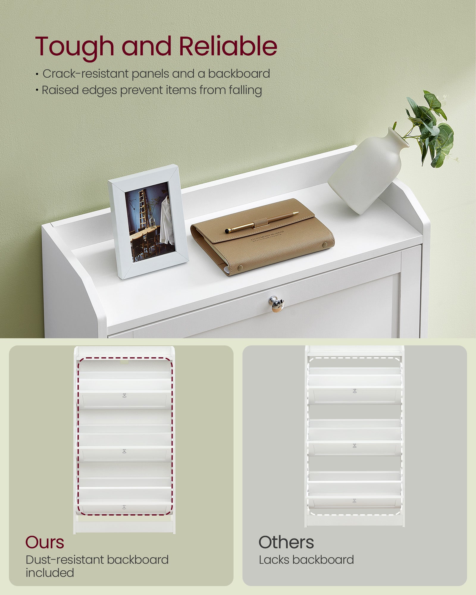Shoe Cabinet with 3 Flip Drawers