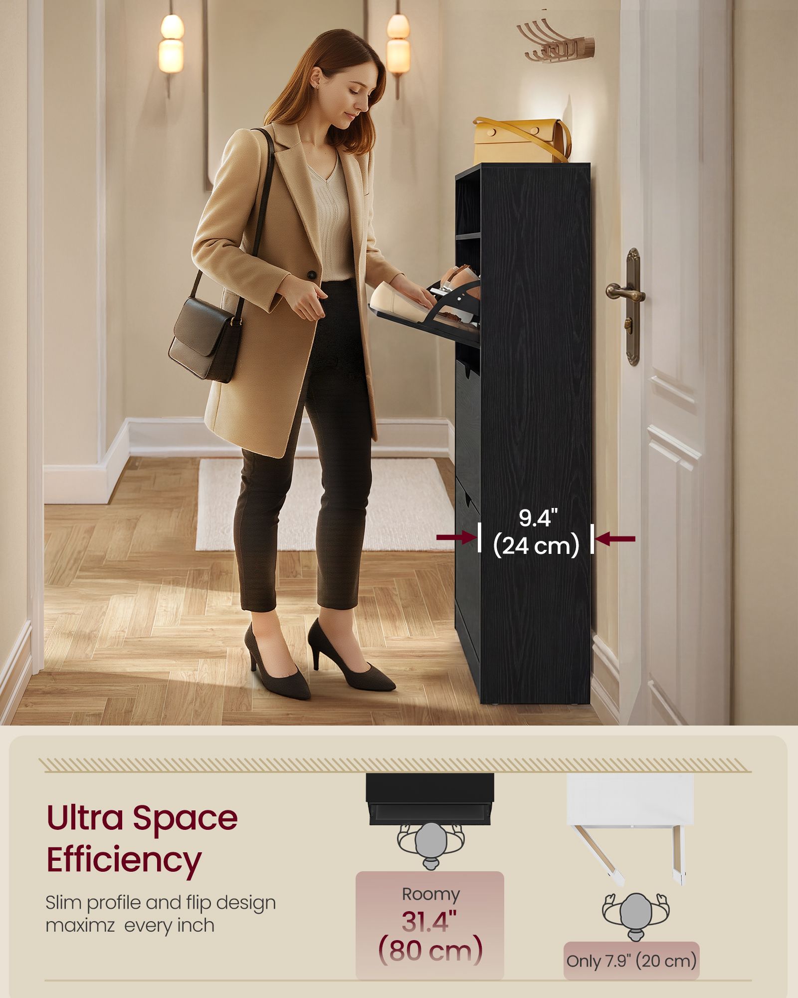 Custos Collection - Shoe Cabinet - Black