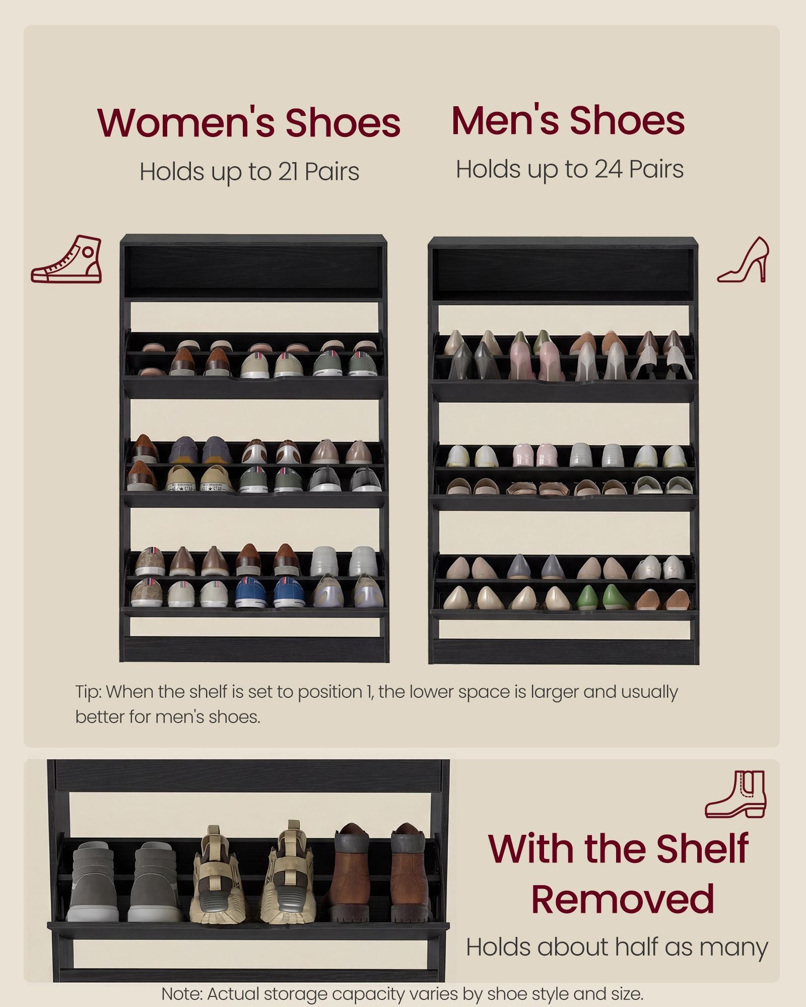 Custos Collection - Shoe Cabinet - Black