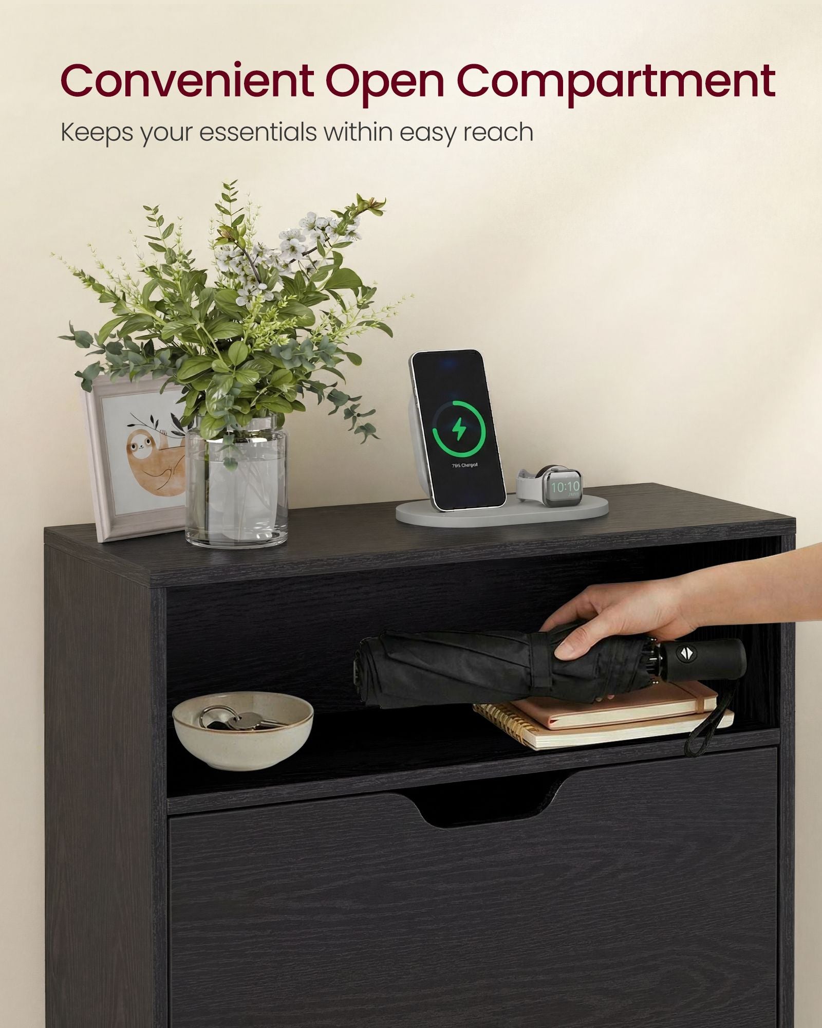 Custos Collection - Shoe Cabinet - Black