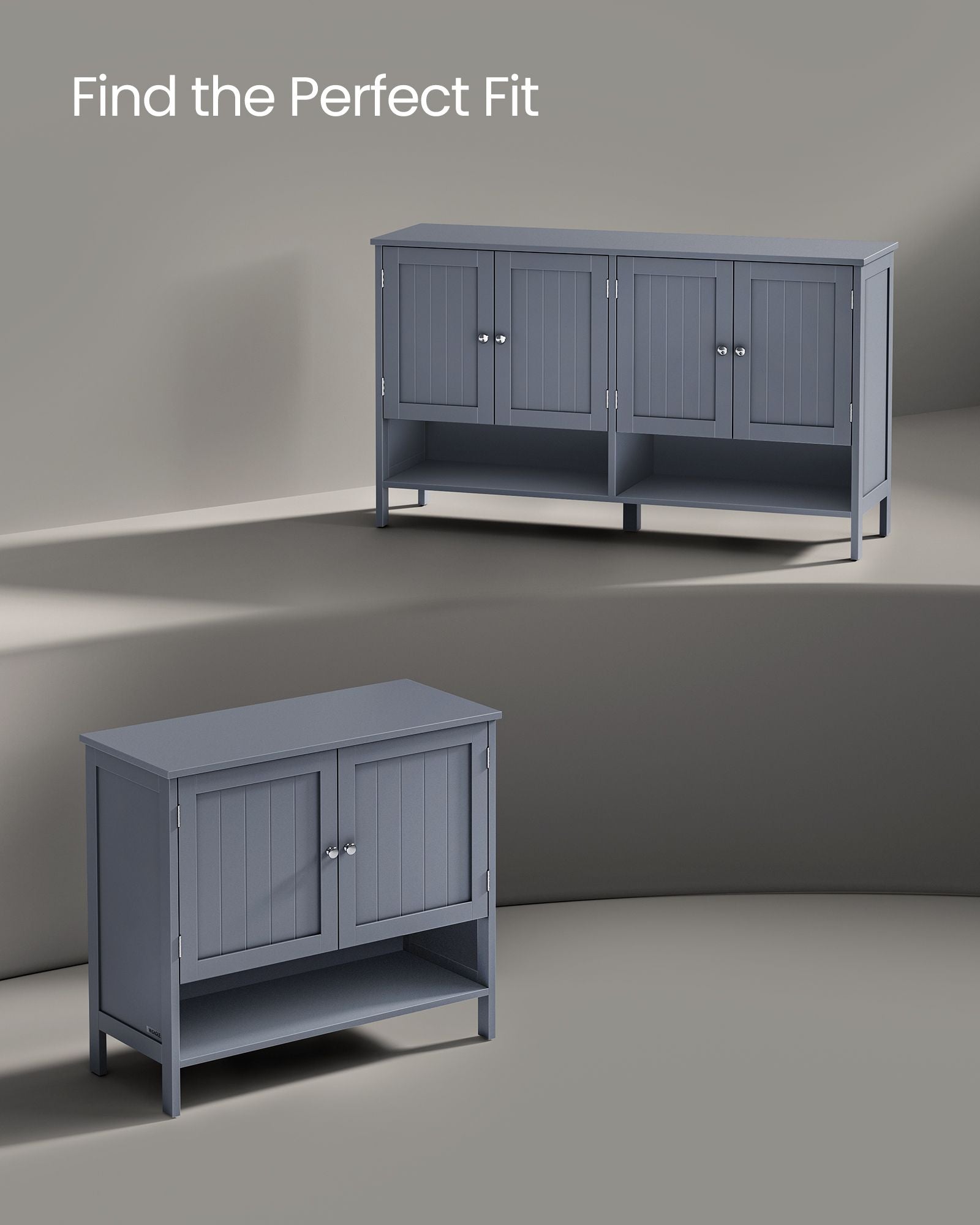 Shoe Cabinet - 3-Tier Shoe Storage Organizer - Slate Gray