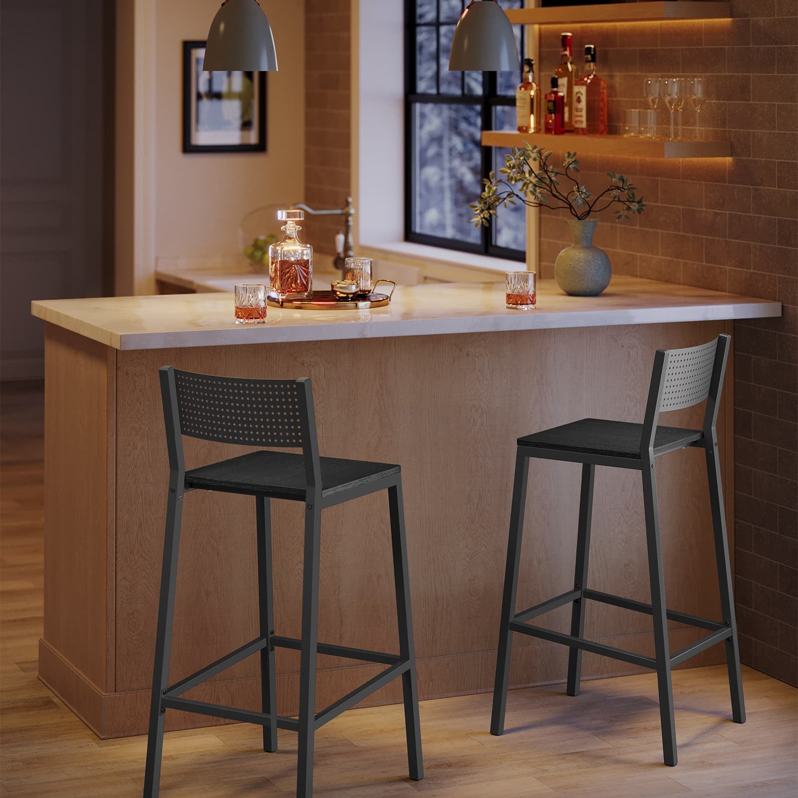 Industrial Bar Stools Set Of 2