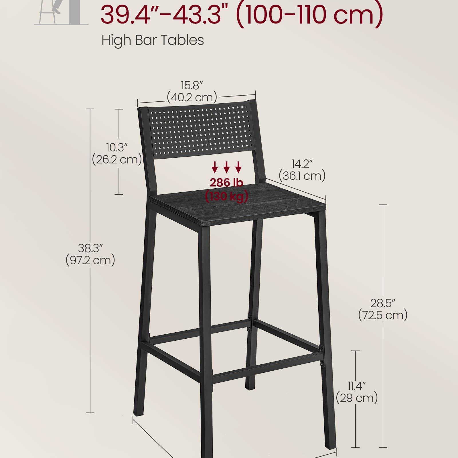 Industrial Bar Stools Set Of 2