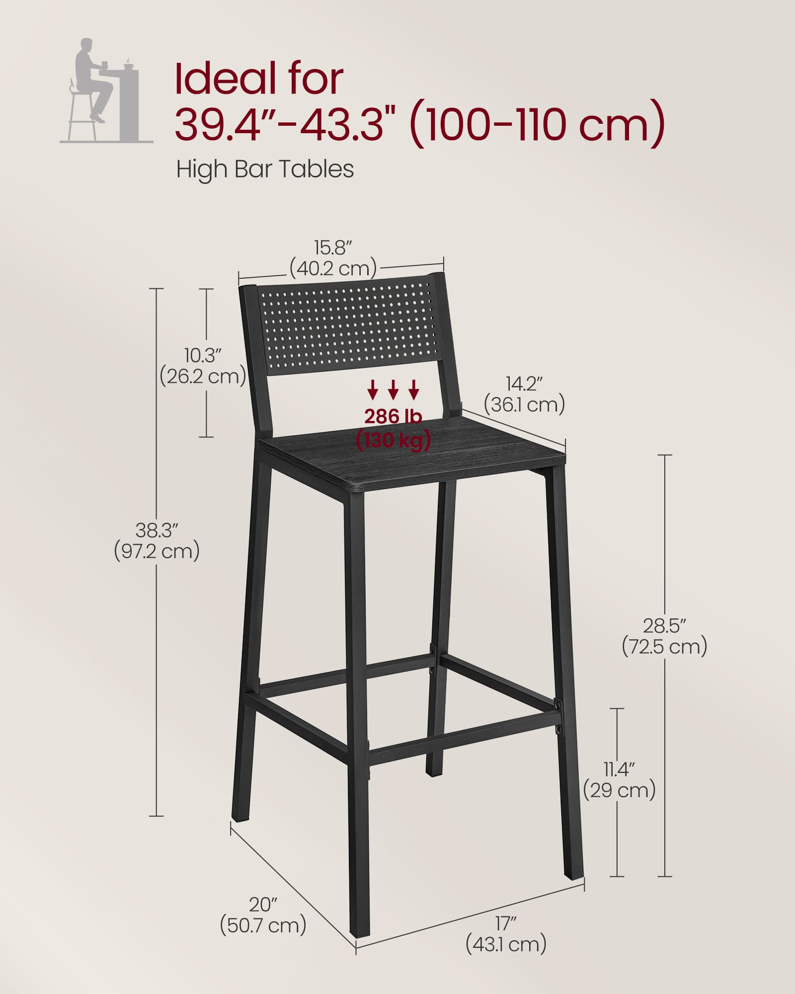 Industrial Bar Stools Set Of 2