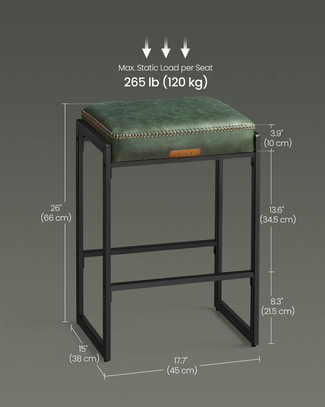 EKHO Collection - Counter Height Bar Stools - Set of 2