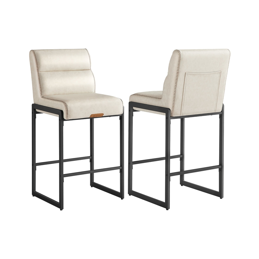 Bar Stools Set Of 2 - Cream White