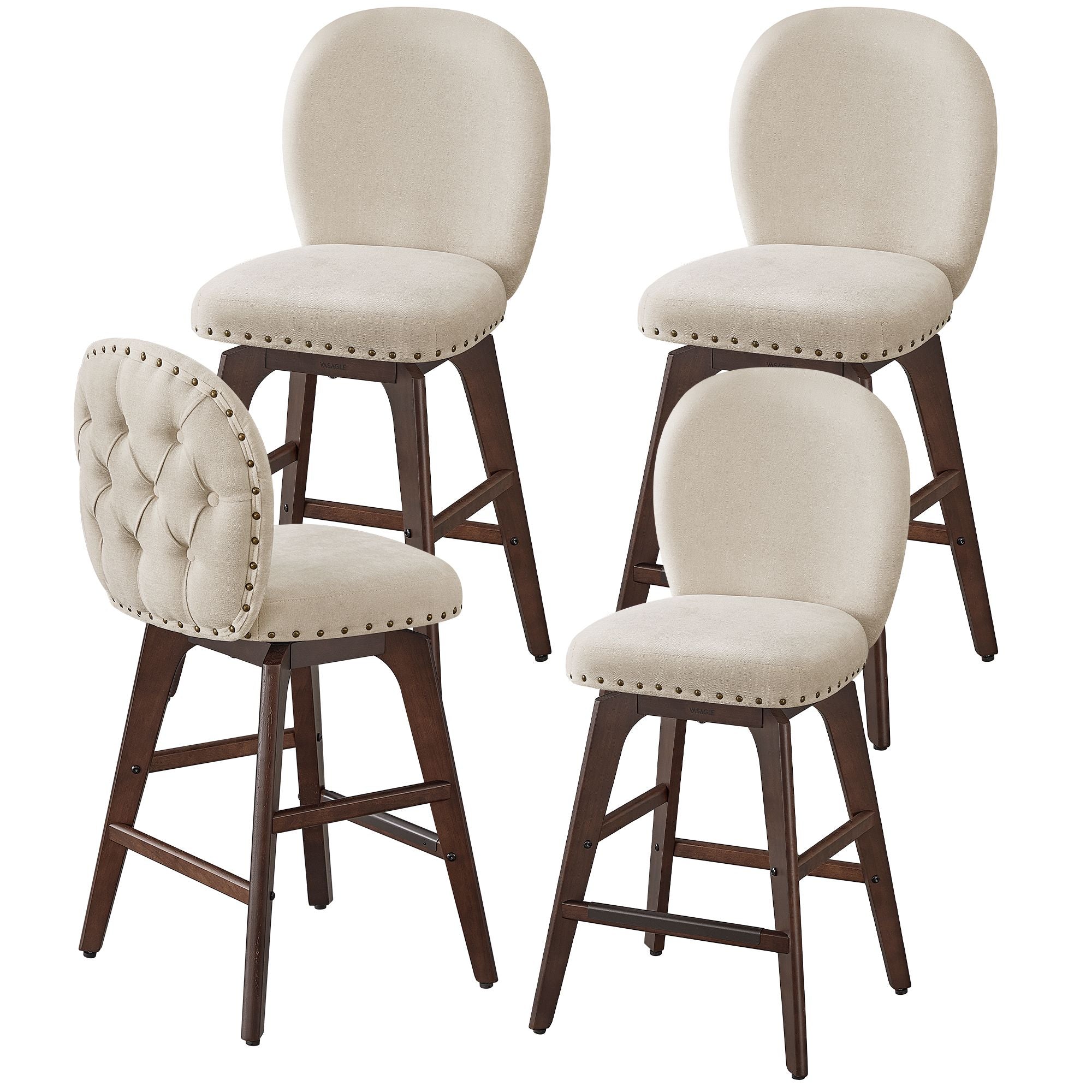 Bar Stools Set Of 4 - Cappuccino Beige