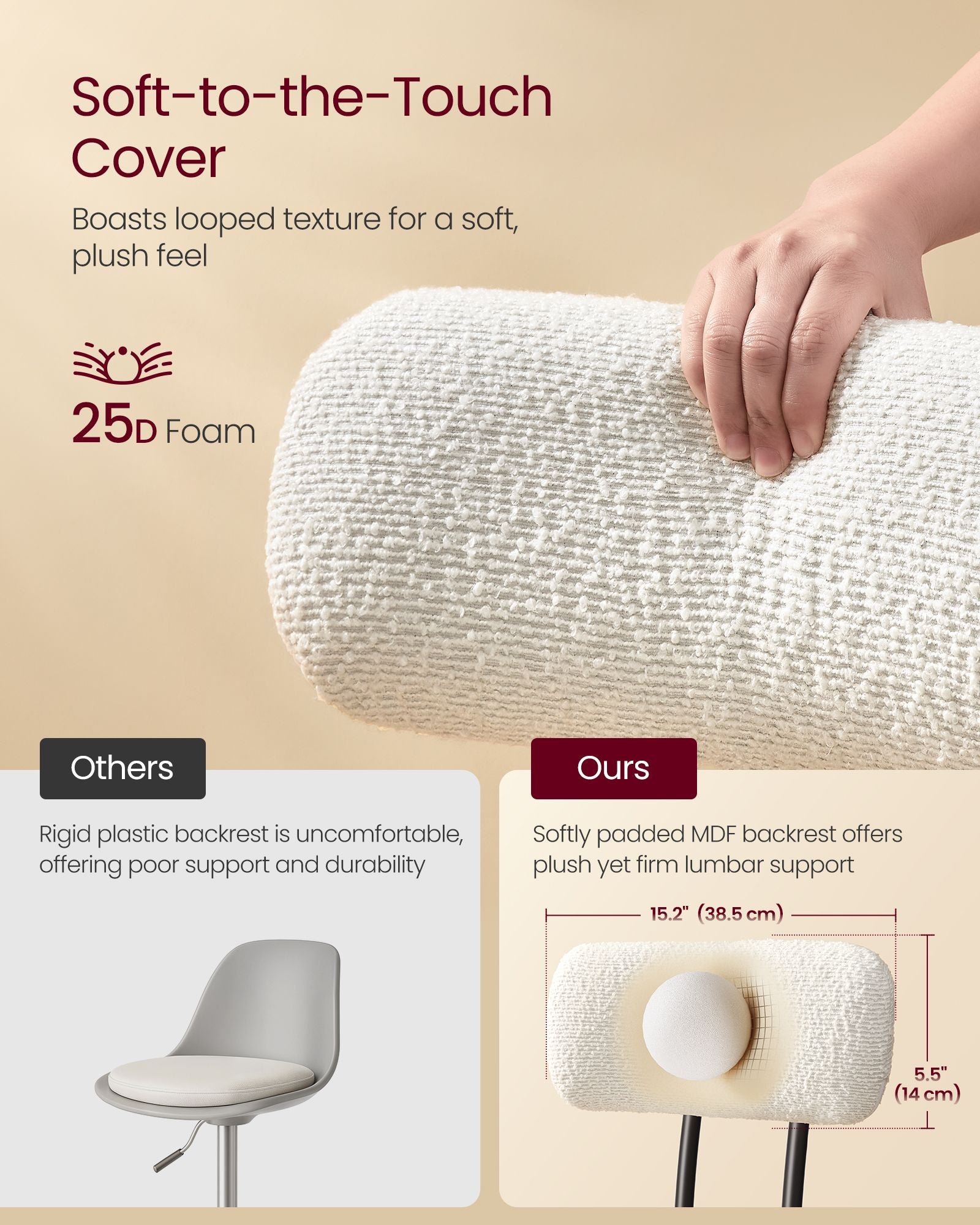 360° Swivel Bar Stools Set of 4 - 23"D x 23"W x 36"H