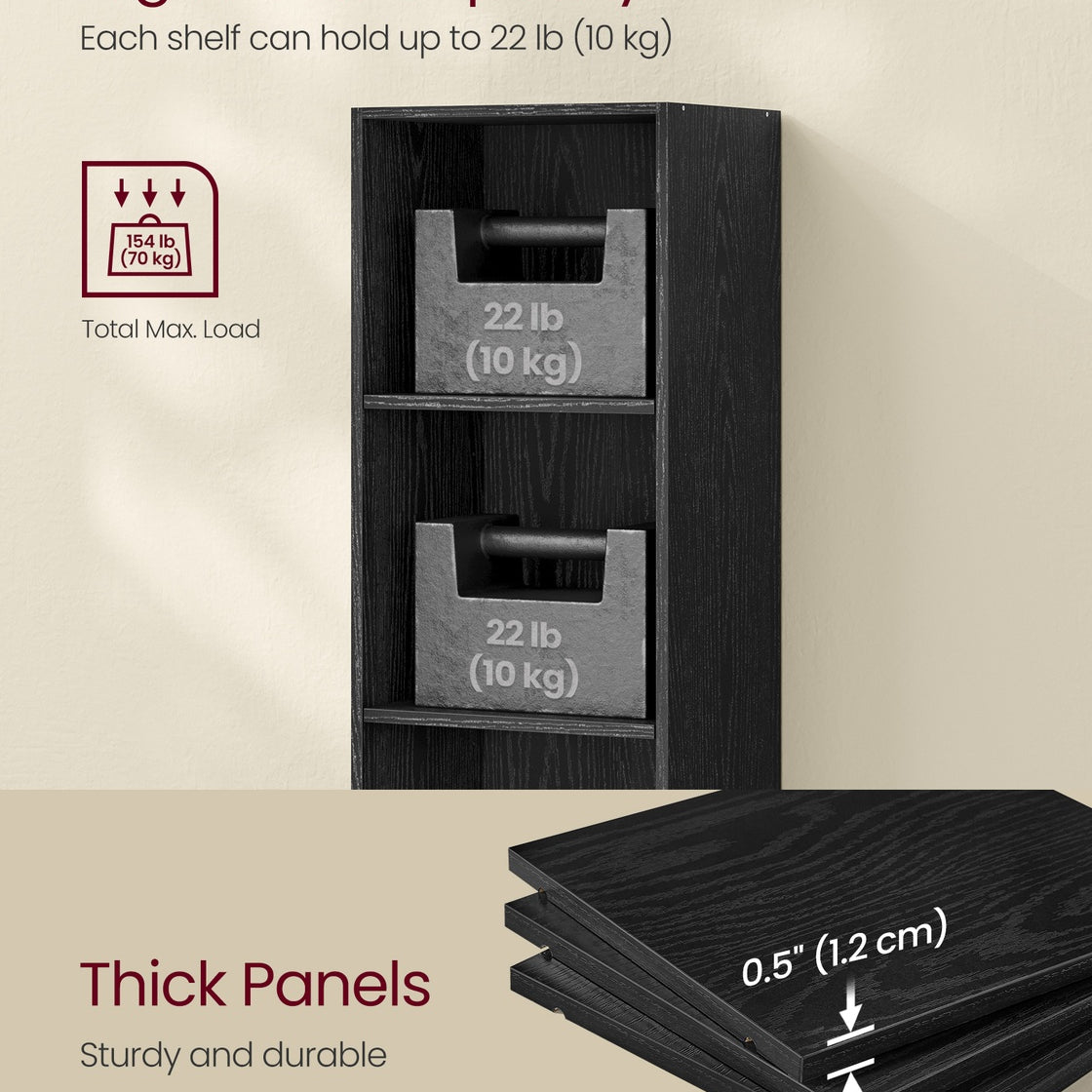 Tall Open Bookshelf - 63 Inch - Narrow With Open Storage Shelves