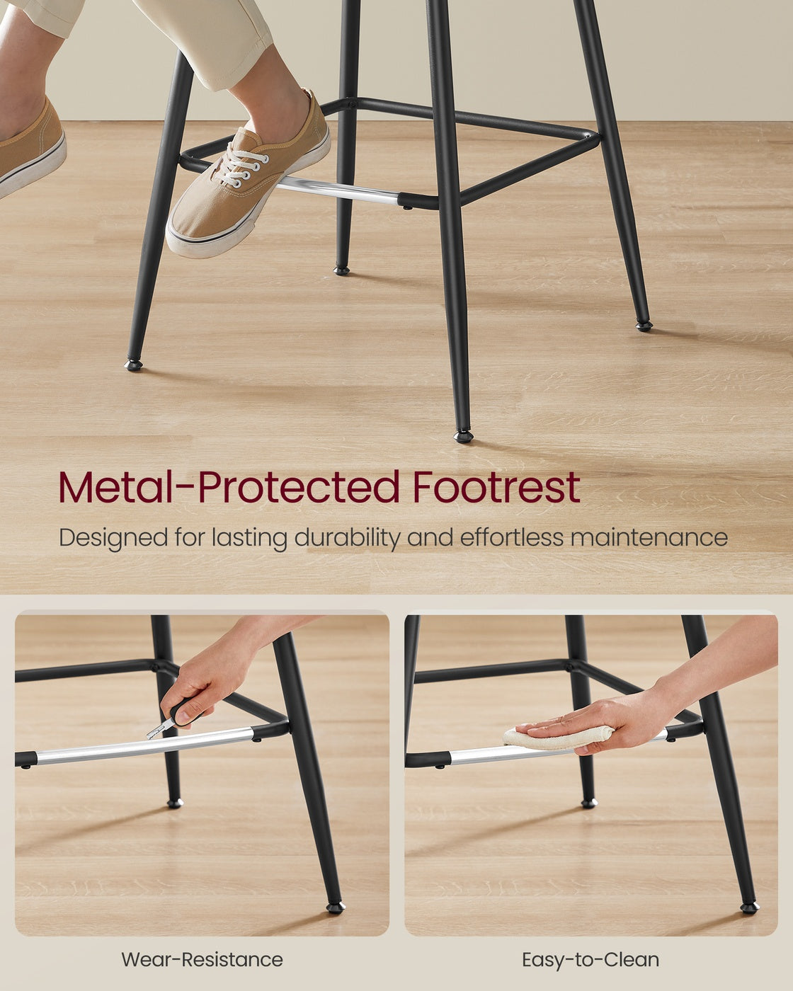 Counter Height Bar Stools - With Back - Set of 2